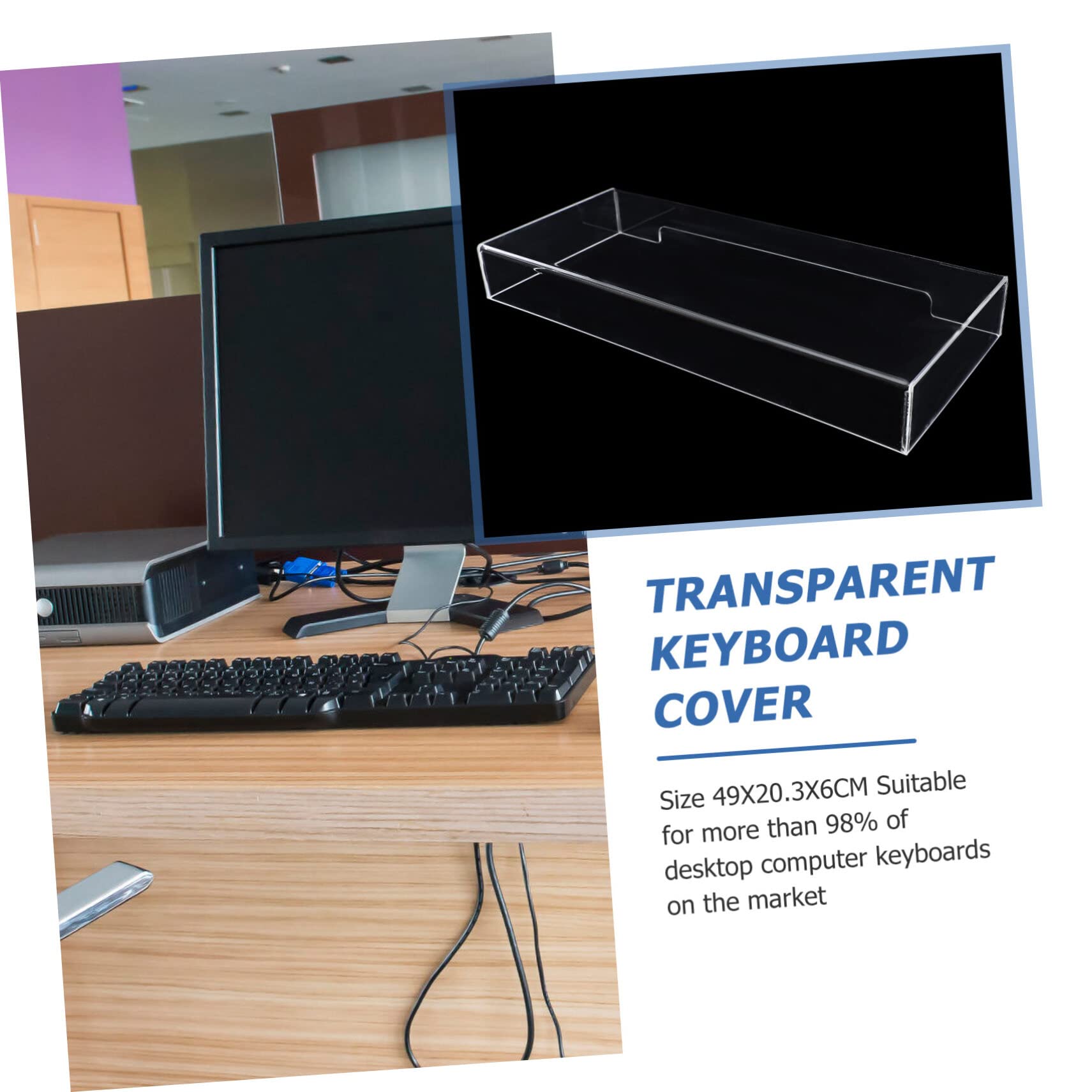 STOBAZA 2-Pack Clear Acrylic Keyboard Cover Plate - Dustproof & Scratch-Resistant Protective Shield for Mechanical Keyboards (Perfect for Gaming, Office & Home Use)