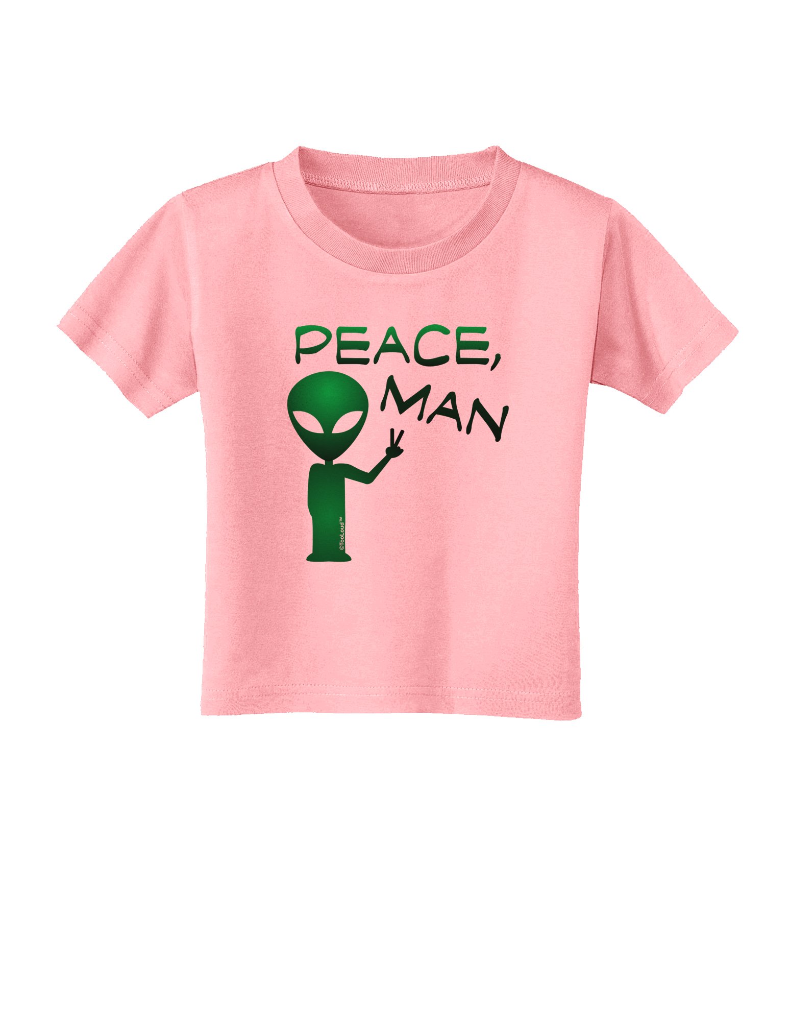 TOOLOUD Peace Man Alien Graphic Toddler T-Shirt - Cute Space Themed Cotton Tee for Boys & Girls - Perfect for School, Playdates & Family Outings