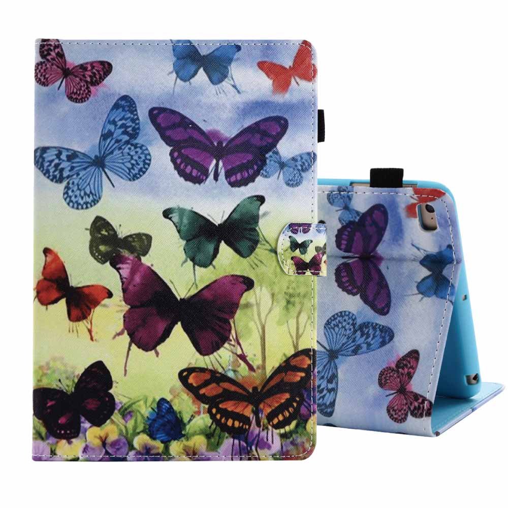 Premium Ultra Slim PU Leather Flip Wallet Stand Case Cover for Apple iPad Mini 1/2/3/4 - Auto Wake/Sleep Function, Cute Butterfly Pattern - Perfect for Work, Travel & Home Use
