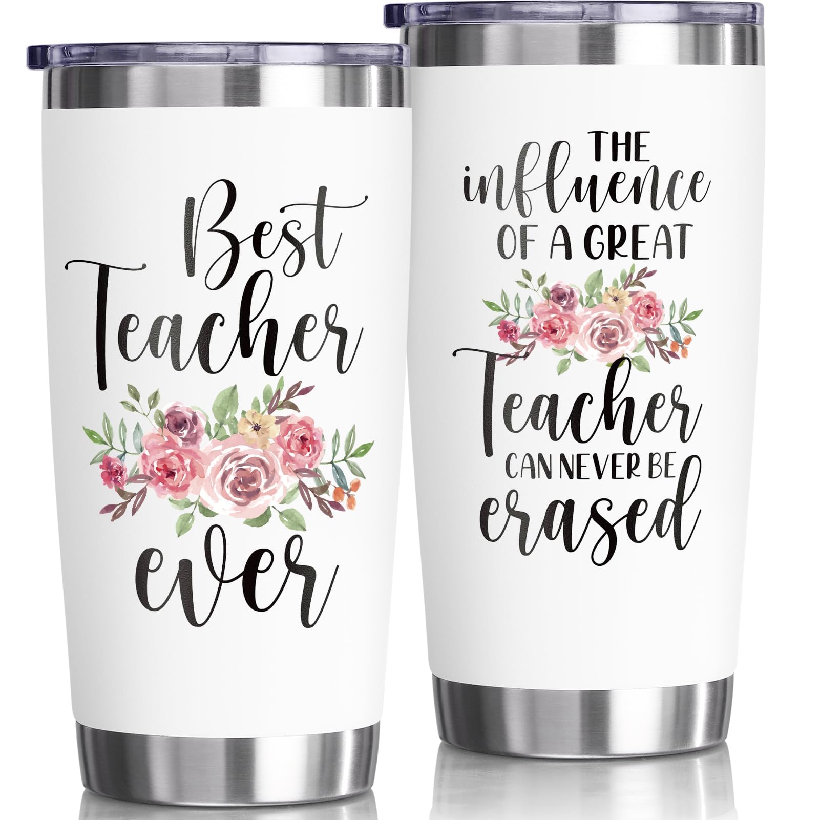 20 oz Insulated Tumbler Cup - Best Teacher Gift for Women, Teacher Appreciation Week, Graduation, Retirement & Birthday - Perfect Thank You Present from Students - Keeps Drinks Hot/Cold for School, Office & Home Use