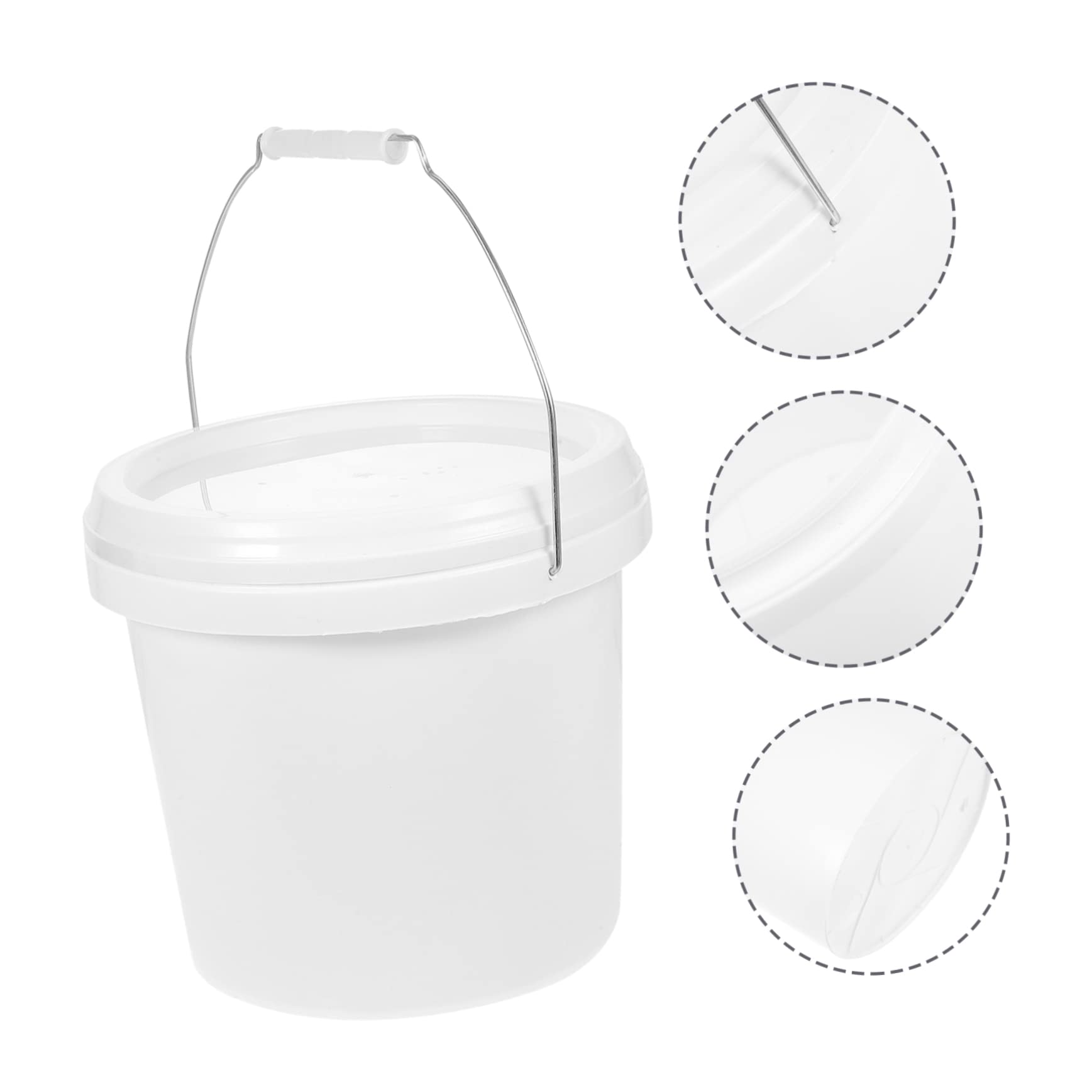 Housoutil 1.5L Plastic Bucket with Lid - Durable Industrial Pail for Cleaning, Paint, Pigment Storage - Multi-Purpose Container for Home, Workshop & Outdoor Use