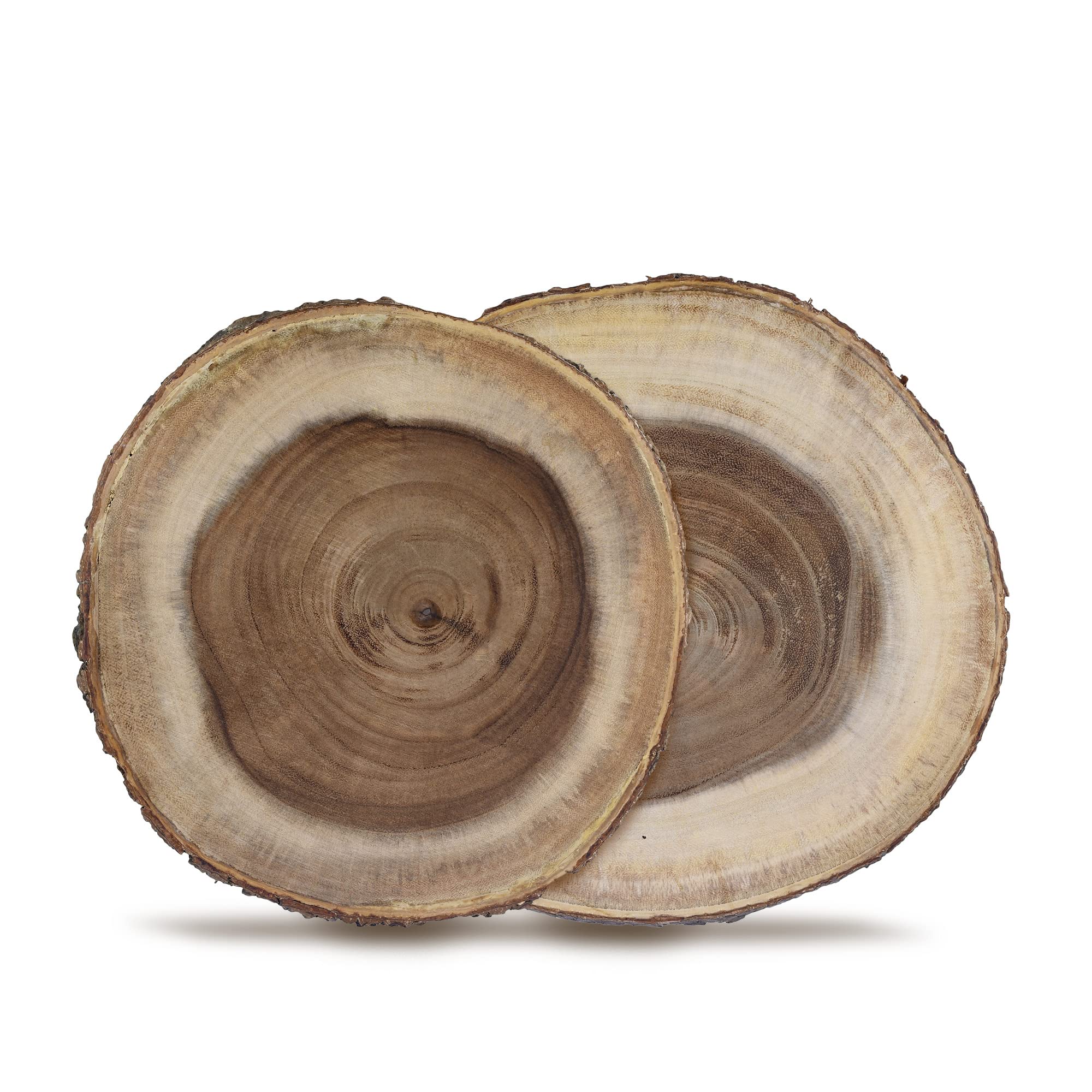 AeraVida 12-Inch Natural Rain Tree Wood Round Cutting Board - Multipurpose Chopping Board, Serving Platter for Fruits, Salads, Cheese & Charcuterie - Elegant Wooden Bowl for Home Décor & Kitchen Use - Perfect for Entertaining, Daily Cooking & Stylish Presentation