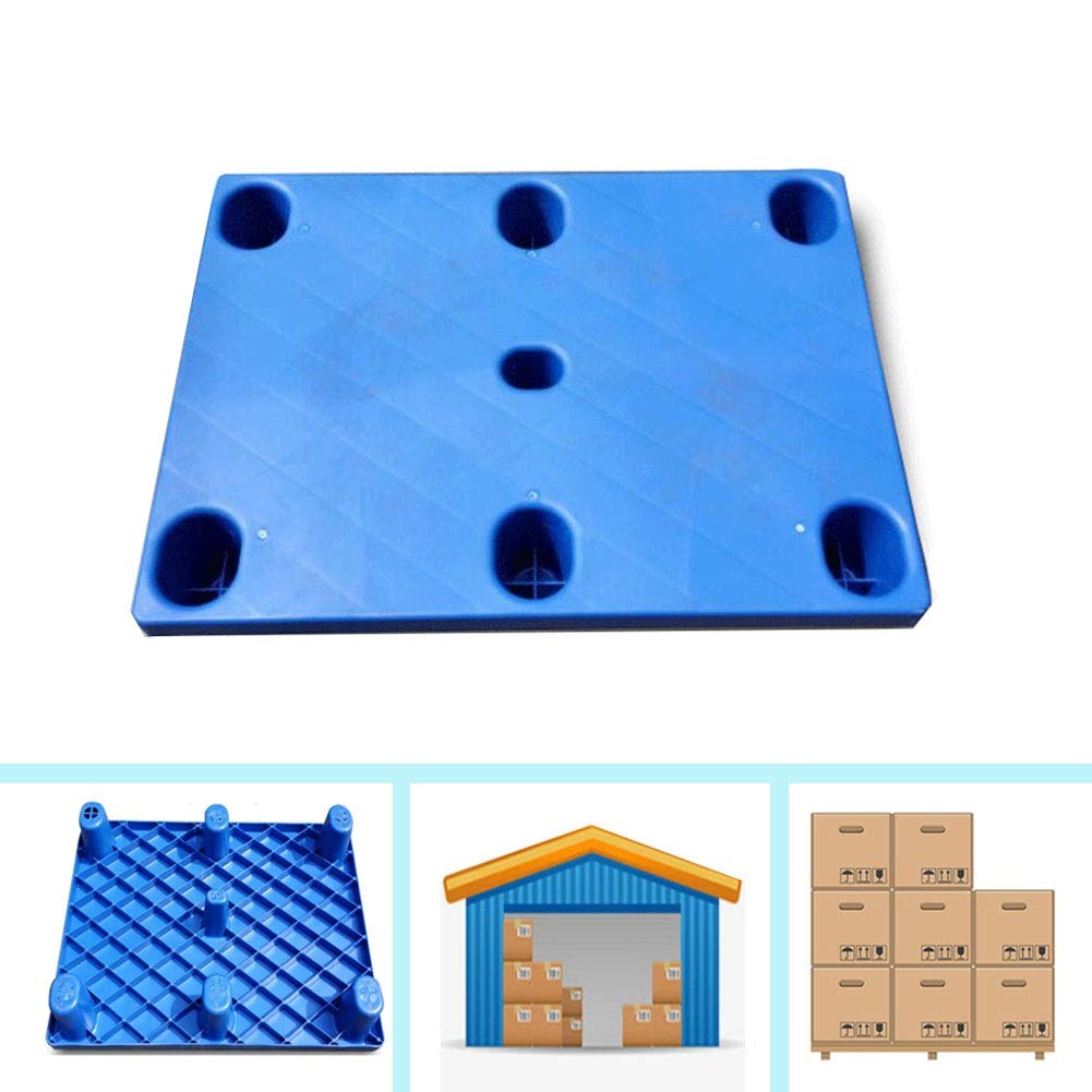 LIANGJUN Heavy Duty Plastic Pallets - 60x80x14cm Blue Stackable Warehouse Storage Rack | Lightweight Polyethylene, Wear-Resistant & Mobile for Logistics, Shipping, and Industrial Use