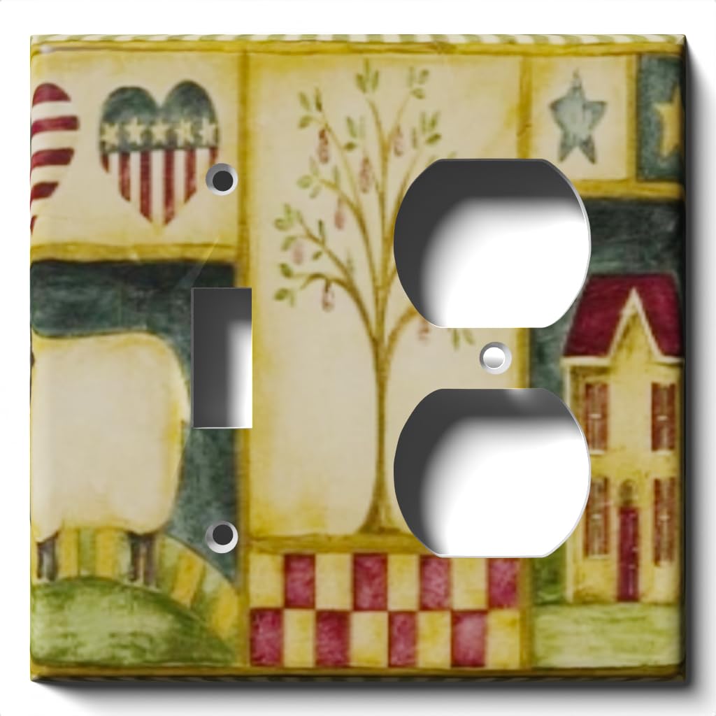 American Home Decorative Light Switch & Outlet Cover - Single Toggle & Duplex Receptacle Wall Plate for Living Room, Bedroom, Kitchen | Stylish & Durable Electrical Cover Plate