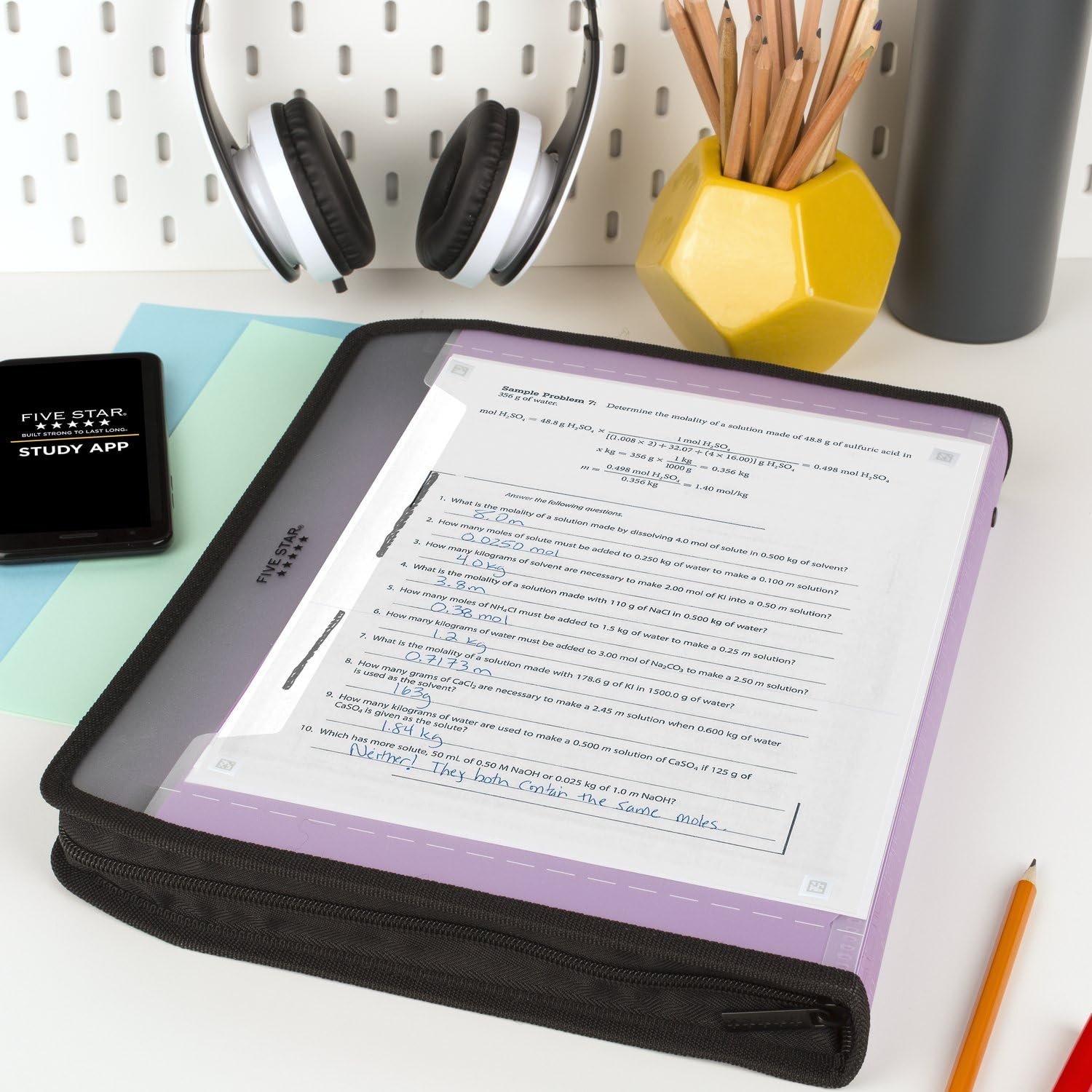 5-Star Expanding File Organizer with Study App | 7-Pocket Accordion Folder for Documents | Zipper Closure | Fits 11