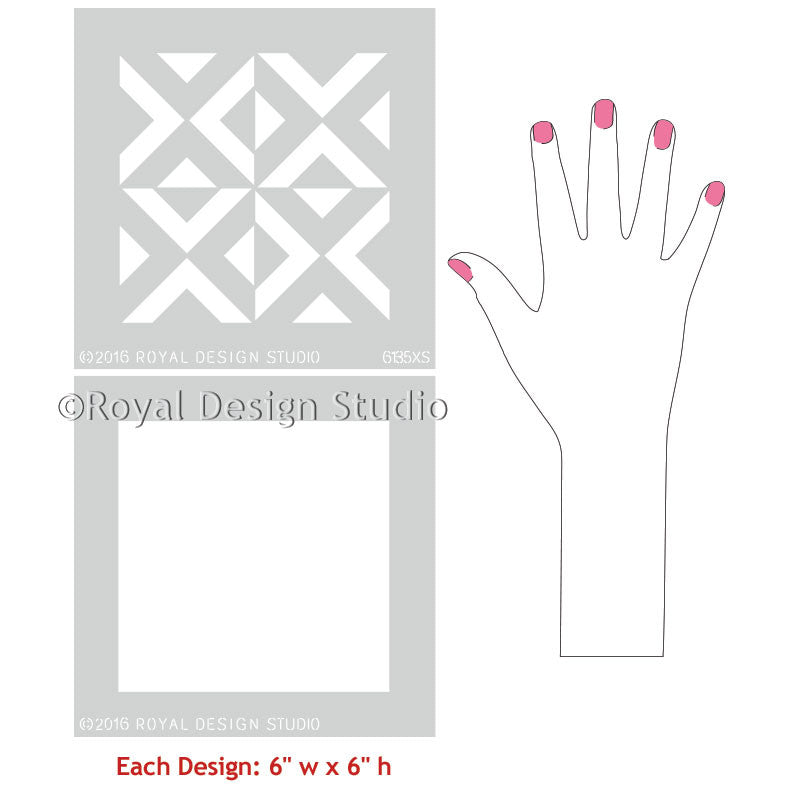 Authentic Moroccan Craft Stencil Set - 12 Unique Geometric Patterns for DIY Home Decor, Wall Art & Furniture Painting | Perfect for Boho, Ethnic & Mediterranean Style Projects