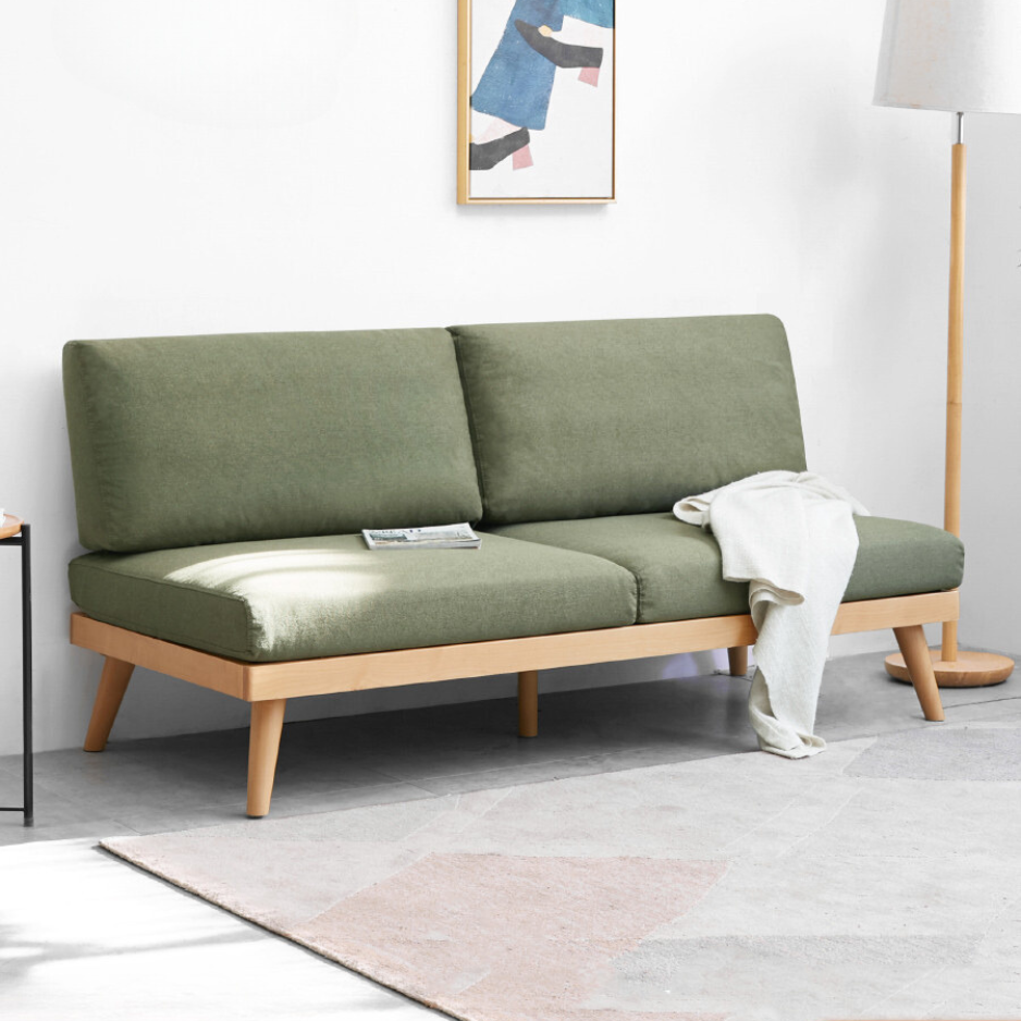 Premium Beech Solid Wood Upholstered Sofa - Comfortable & Durable Living Room Furniture for Relaxing & Entertaining