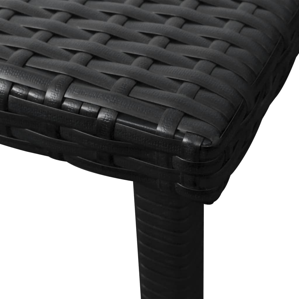 **Premium Outdoor Sun Lounger Chair - Adjustable Beach Lounge Chair with Cushion & Side Table - Durable Poly Rattan in Black - Perfect for Poolside, Balcony, Yard, Garden & Patio Relaxation**