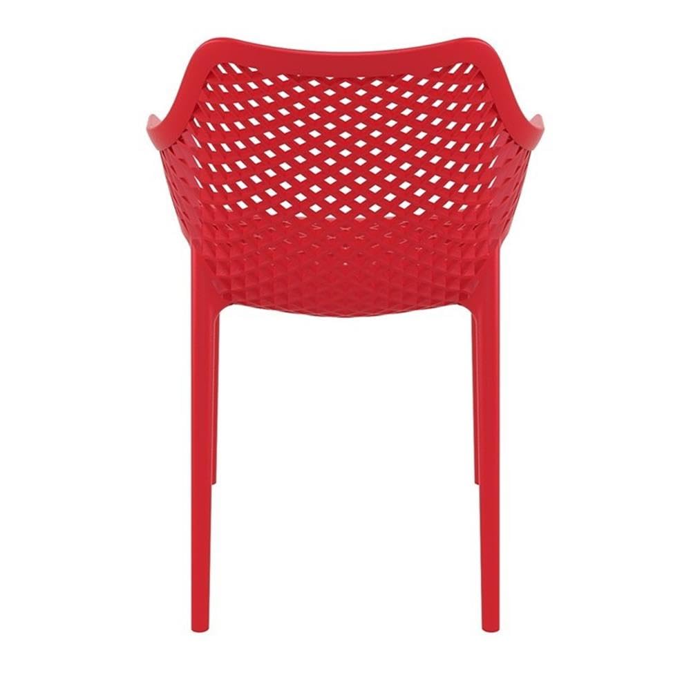 Compamia Air XL Outdoor Patio Dining Arm Chair - Weather-Resistant Red Plastic Chairs (Set of 2) for Backyard, Garden, Poolside & Restaurant Use