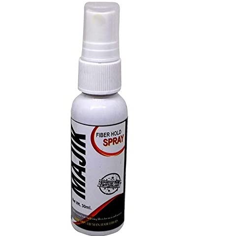 Majik Hair Fiber Hold Spray - 30ml Bottle for All Hair Types | Strong Hold & Natural Look | Perfect for Thinning Hair & Hair Loss Concealer | Pack of 1 | Great for Daily Use & Special Occasions