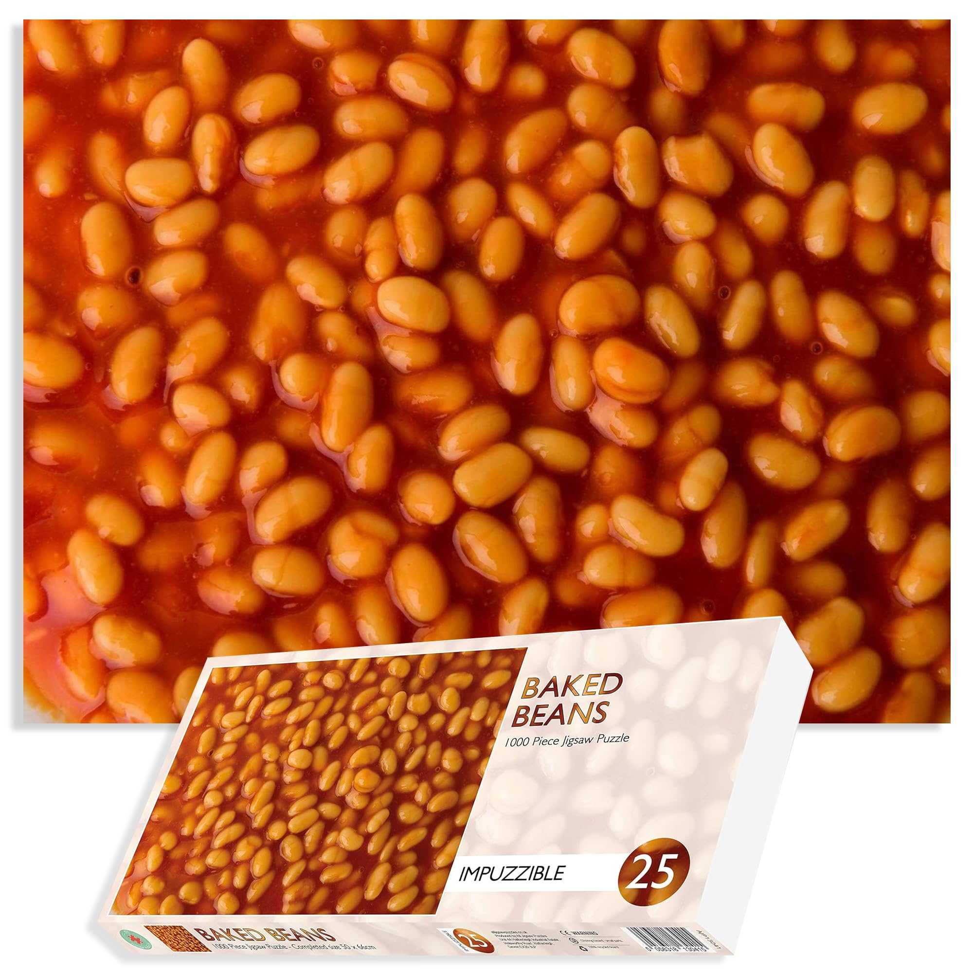 1000 Piece Baked Beans Jigsaw Puzzle - Extra Hard Adult Puzzle Challenge - 19.7