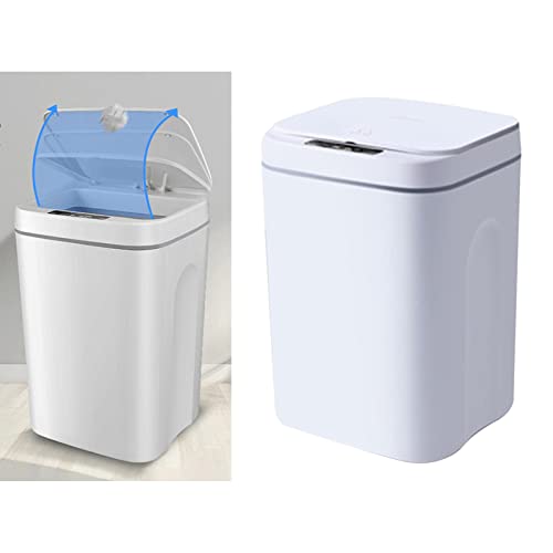 FAKEME 16L Smart Automatic Sensor Trash Can with Lid - Touchless Kitchen Waste Bin for Office, Bathroom & Home - White | Hands-Free, Hygienic & Convenient for Cooking, Cleaning & Daily Use