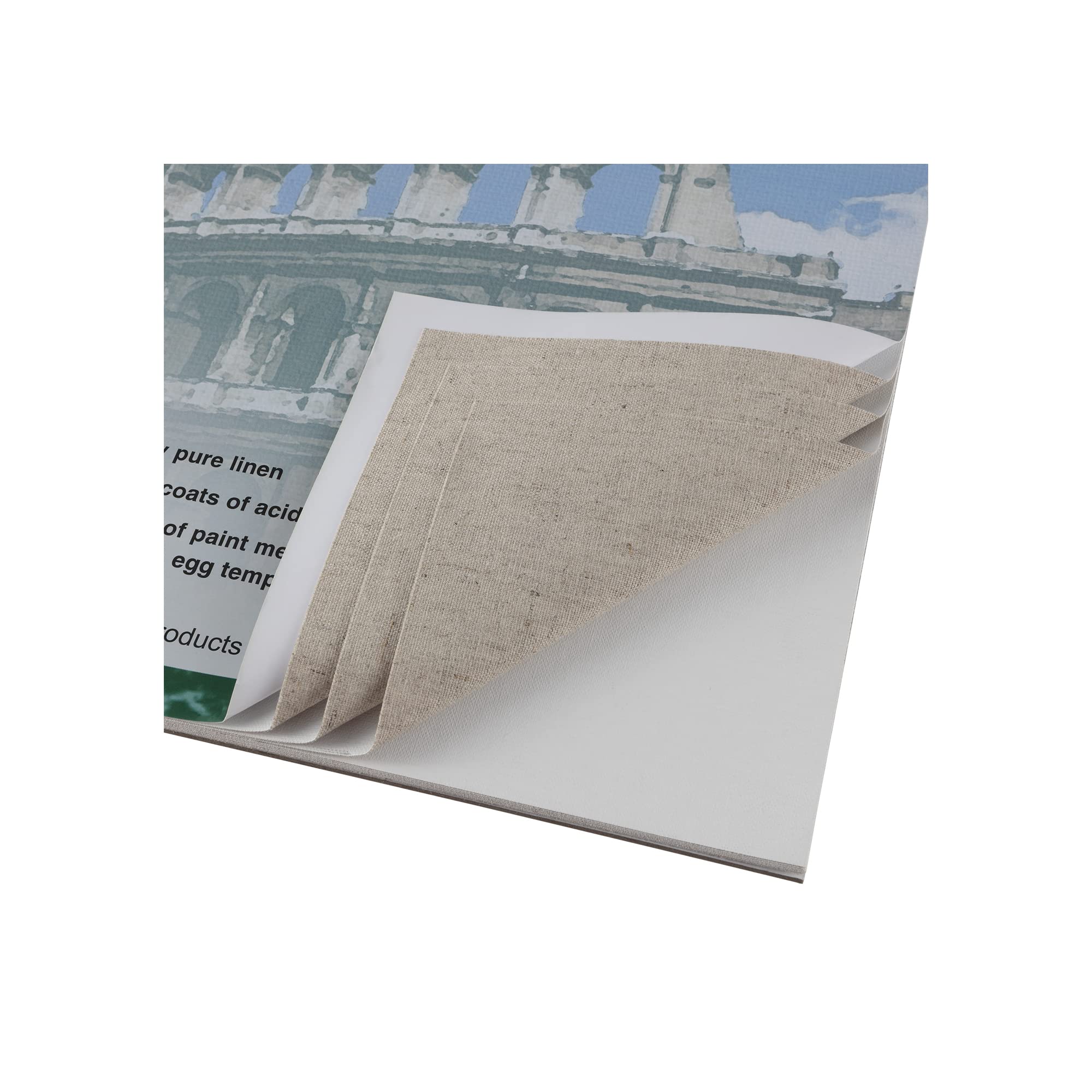Centurion Artist Professional Linen Canvas Paper Pad for Oil & Acrylic Painting - 10 Sheets 16x20 Inch (40.6x50.8cm) - Acid-Free Premium Texture for Artists - Perfect for Studio Work, Classroom & Outdoor Sketching
