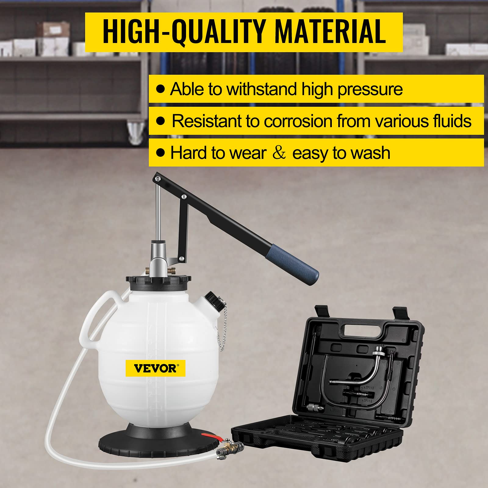 VEVOR 7.5L Manual Transmission Fluid Pump - 2 Gallon ATF Refill Kit with 15 Adapters for Automotive Fluid Transfer | Perfect for DIY Car Maintenance, Transmission Service & Fluid Replacement