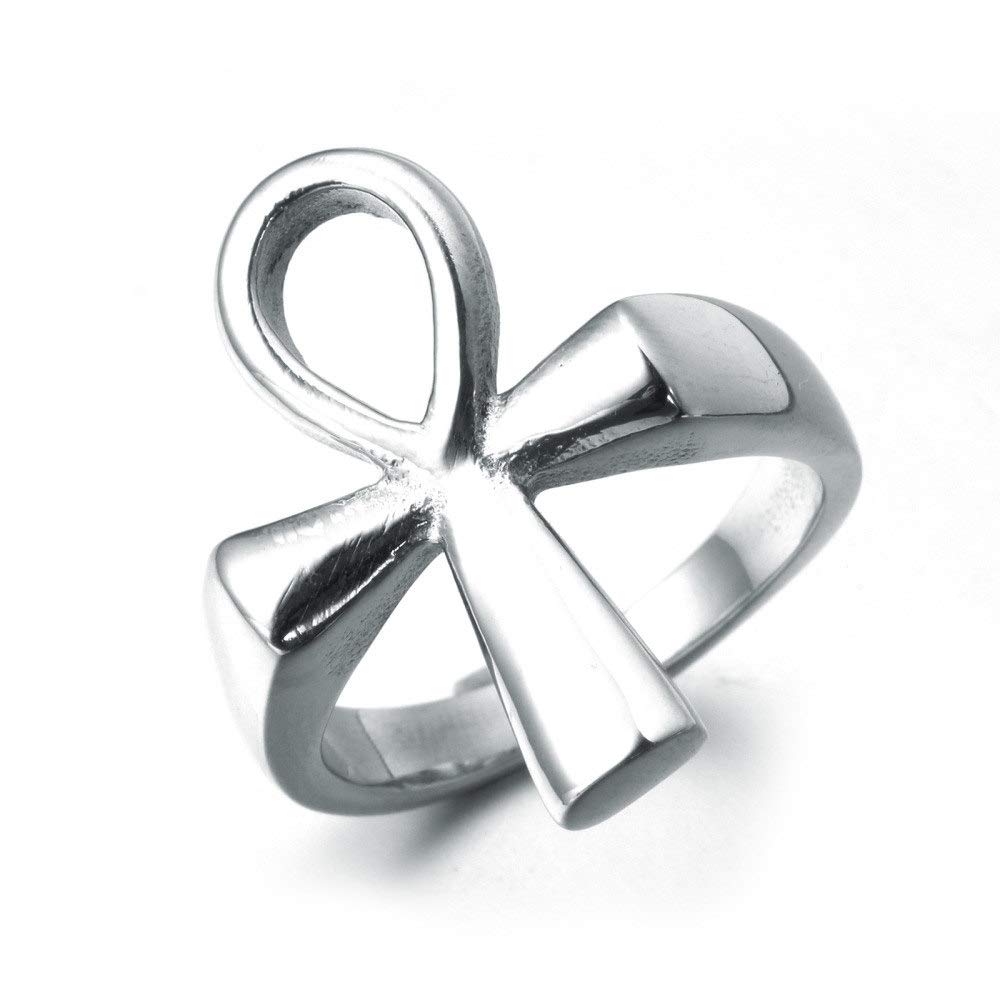 Ankh Cross Rings for Men & Women - Coptic Egyptian Key of Life Wedding Band, Promise Ring - Sizes 7-13 - Perfect for Spiritual Gifts, Couple Jewelry & Unique Wedding Accessories