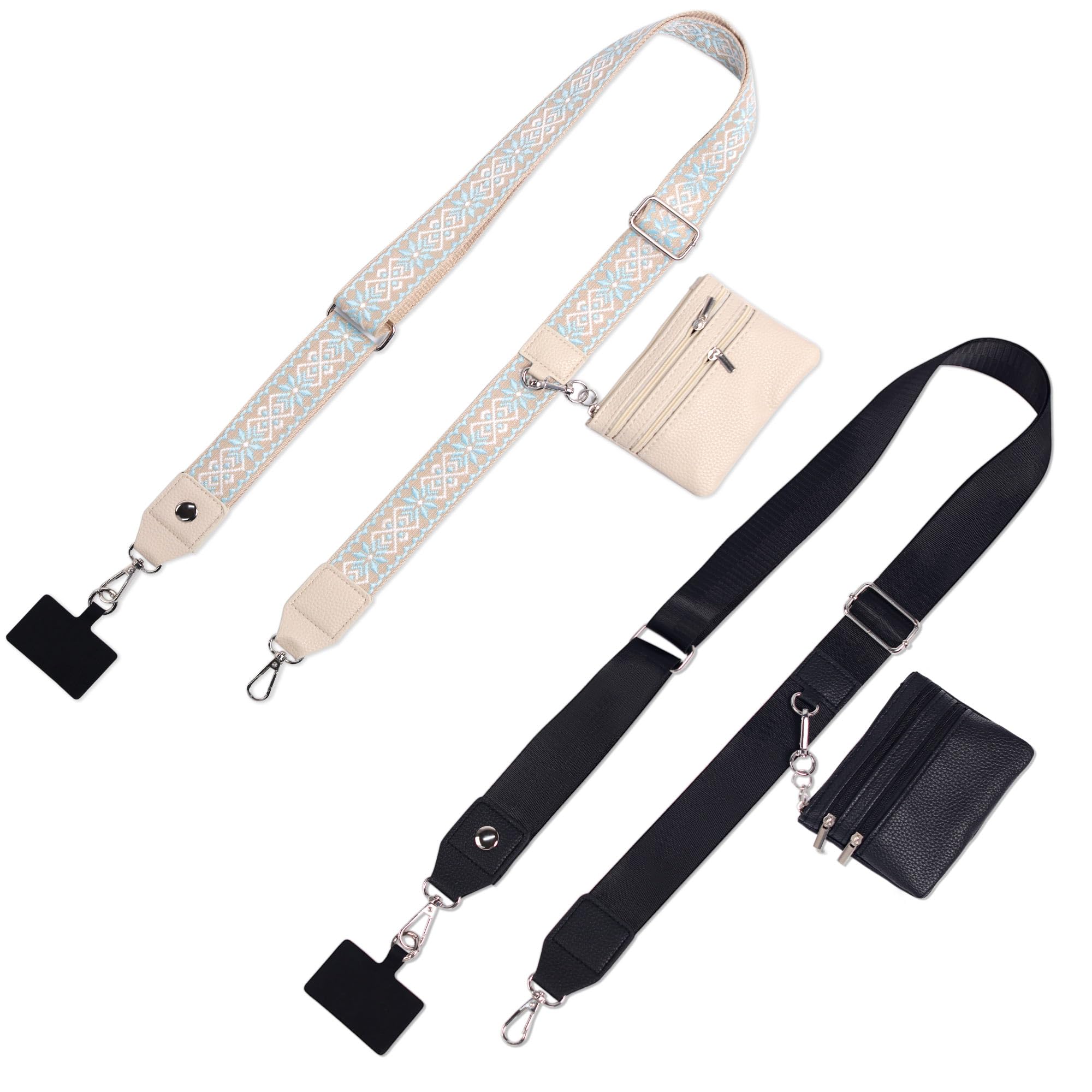 Clip and Go Crossbody Phone Strap with Zippered Wallet Pouch - Hands-Free Phone Holder for Women & Men - Perfect for Travel, Shopping, and Outdoor Activities