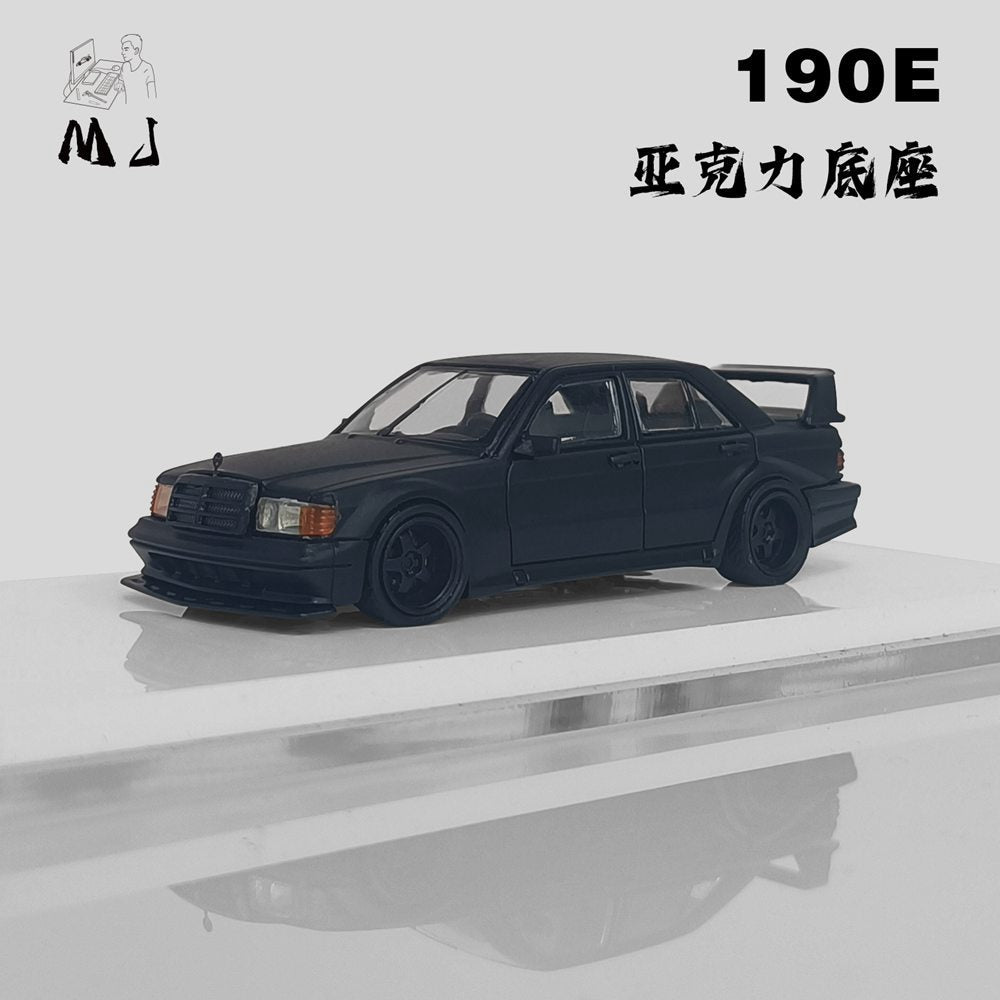 1:64 Mercedes Benz 190E Diecast Model Car - Limited Edition Matte Black (Only 499 Made) - Perfect for Collectors, Display & Gift Giving - Office Desk Decor, Car Enthusiast Collection, Birthday Present