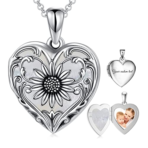 D-White shell locket+photo+text