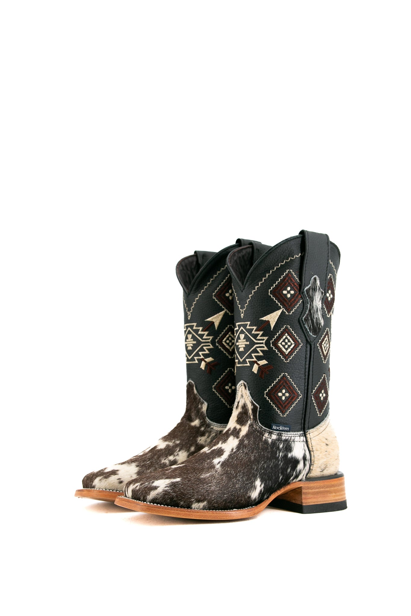 Authentic Men's Cowhide Square Toe Cowboy Boots - Size 6 - Western Style Boots for Rodeo, Country Dancing & Outdoor Adventures
