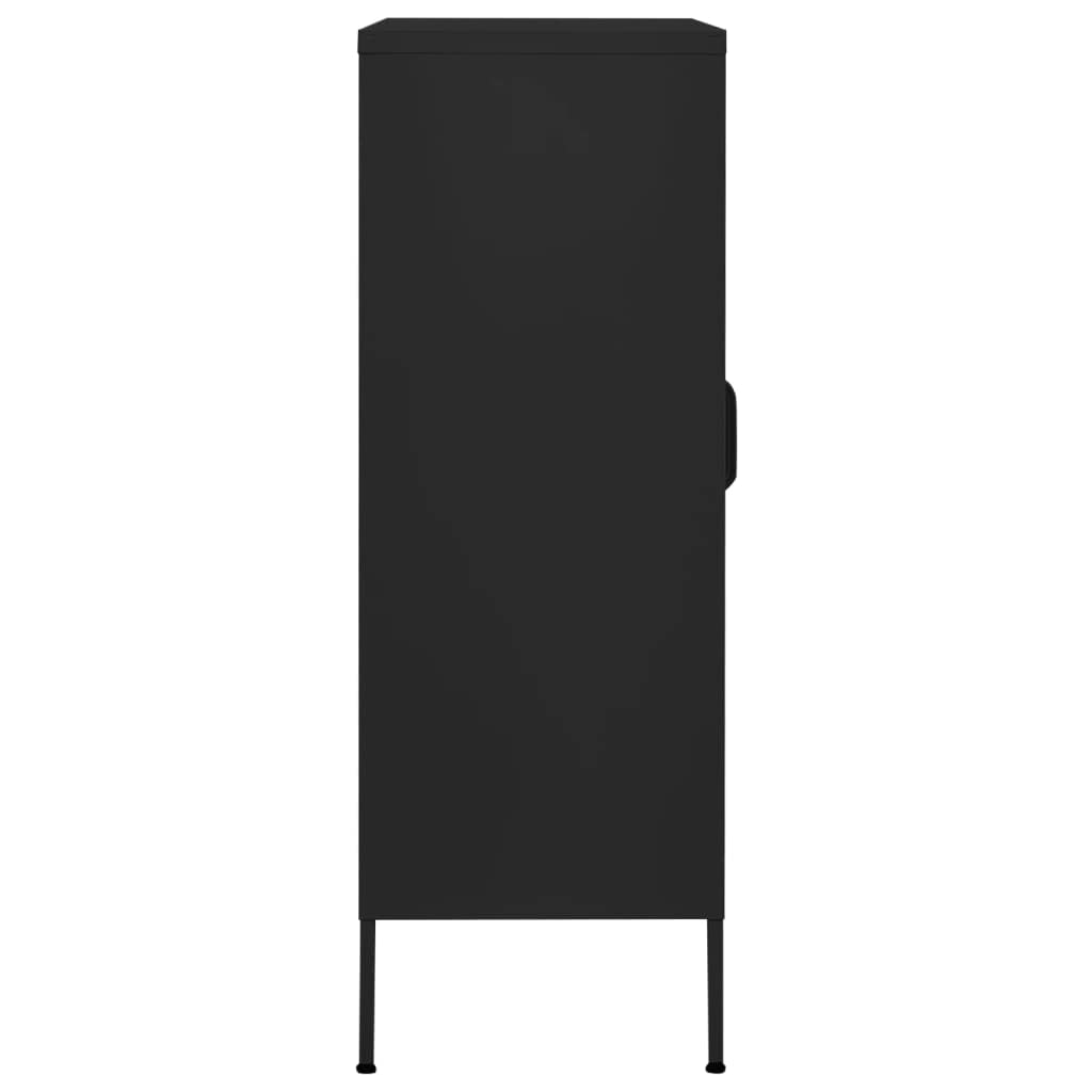 Black Steel Bookcase Storage Cabinet 31.5x13.8x40 Inches - Modern Storage Furniture for Bathroom, Kitchen, Living Room & Bedroom - Perfect for Organizing Books, Decor & Household Items
