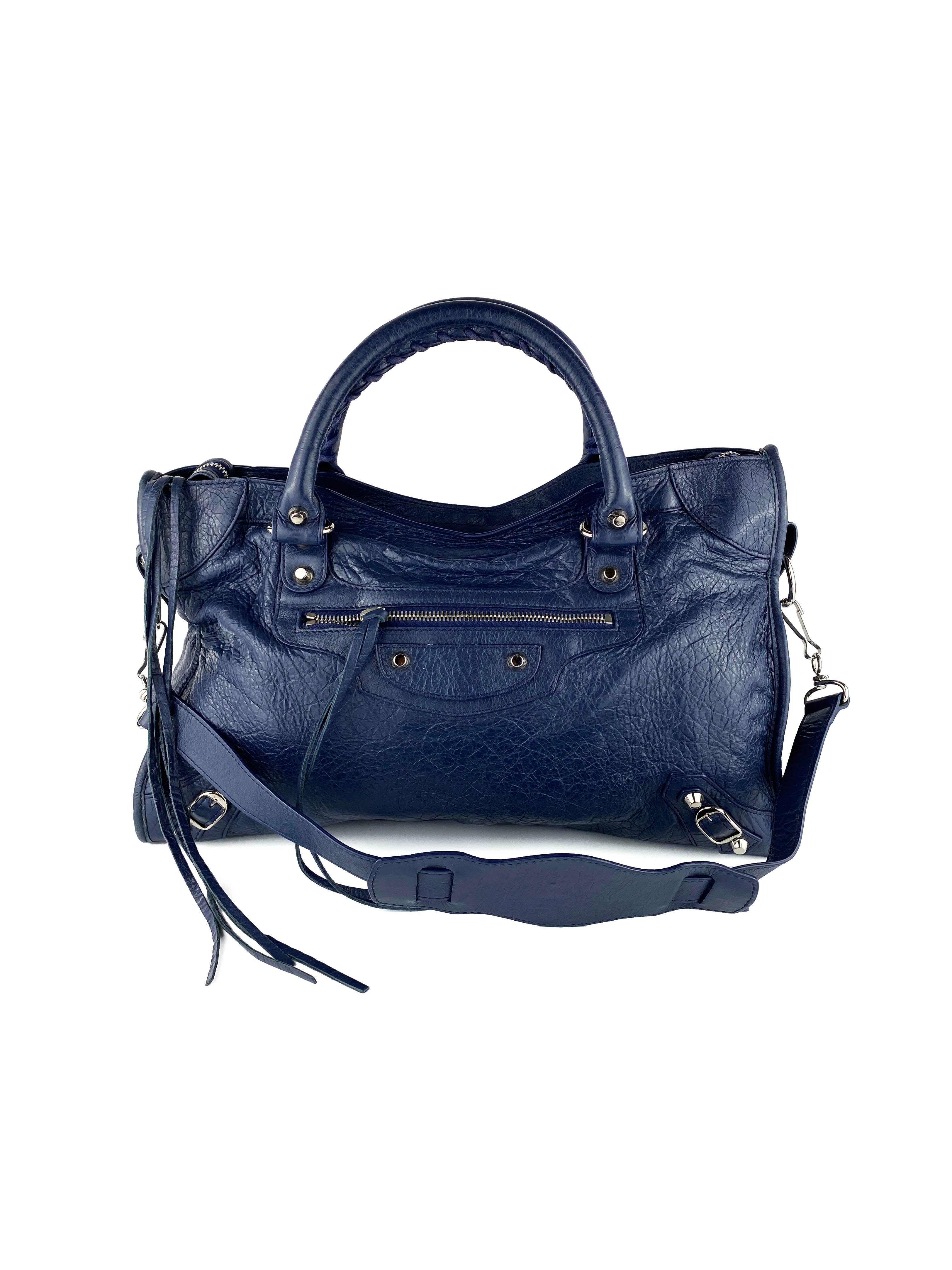 Balenciaga Navy City Bag - Stylish Designer Handbag for Women | Perfect for Work, Travel & Everyday Use