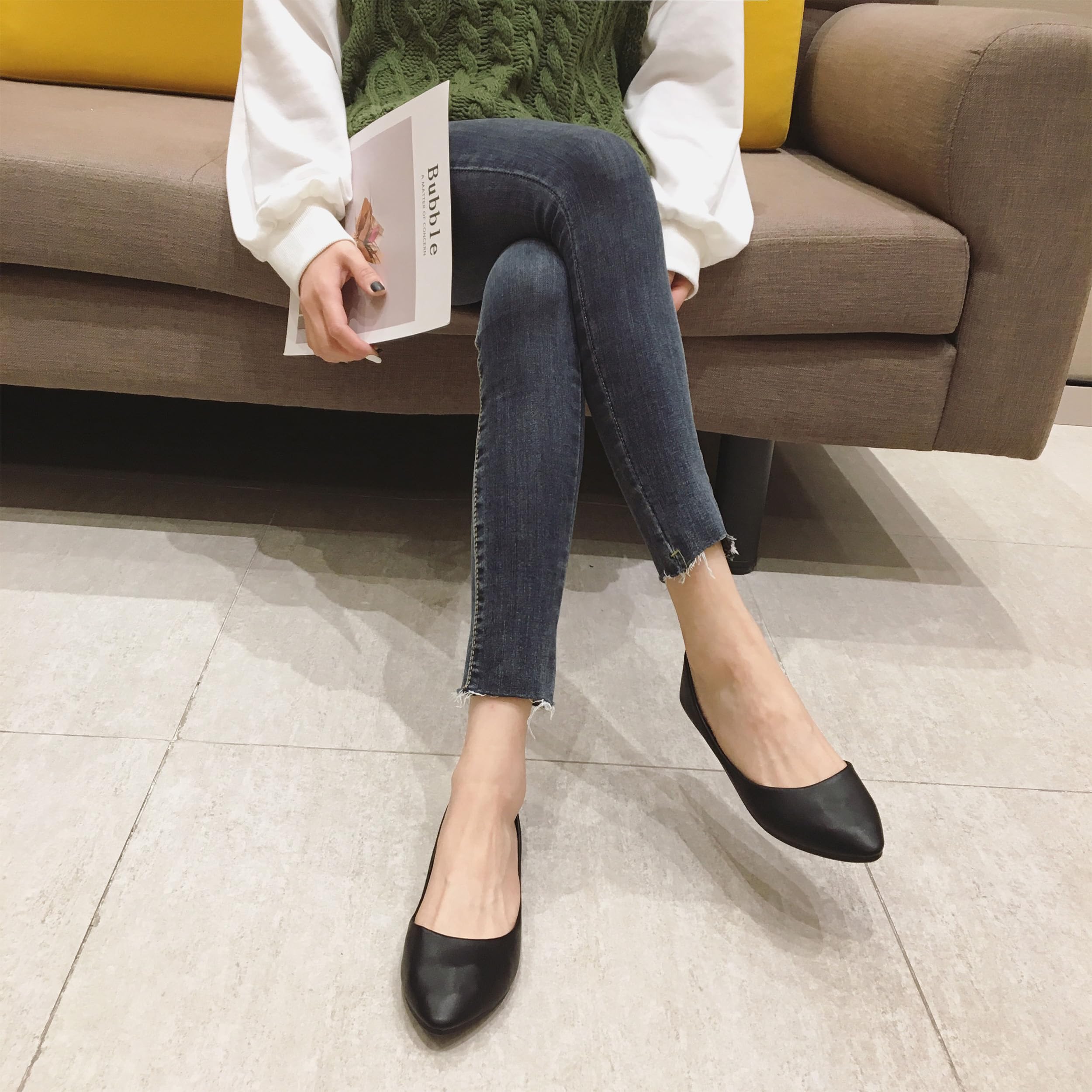 MAIERNISI JESSI Women's Ballet Flats - Pointed Toe Dress Shoes for Business Casual & Office Wear - Comfortable Slip-On Work Shoes for Women - Perfect for Daily Commute, Business Meetings & Professional Occasions