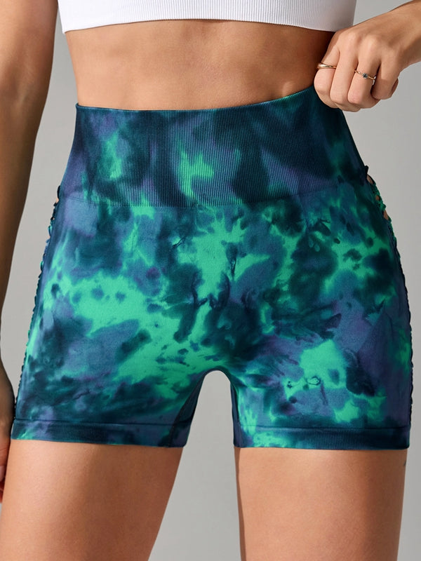 ZASUWA Women's Sexy Tie-Dye Hollow-Out Shorts - Trendy Summer Fashion for Beach, Party & Casual Wear