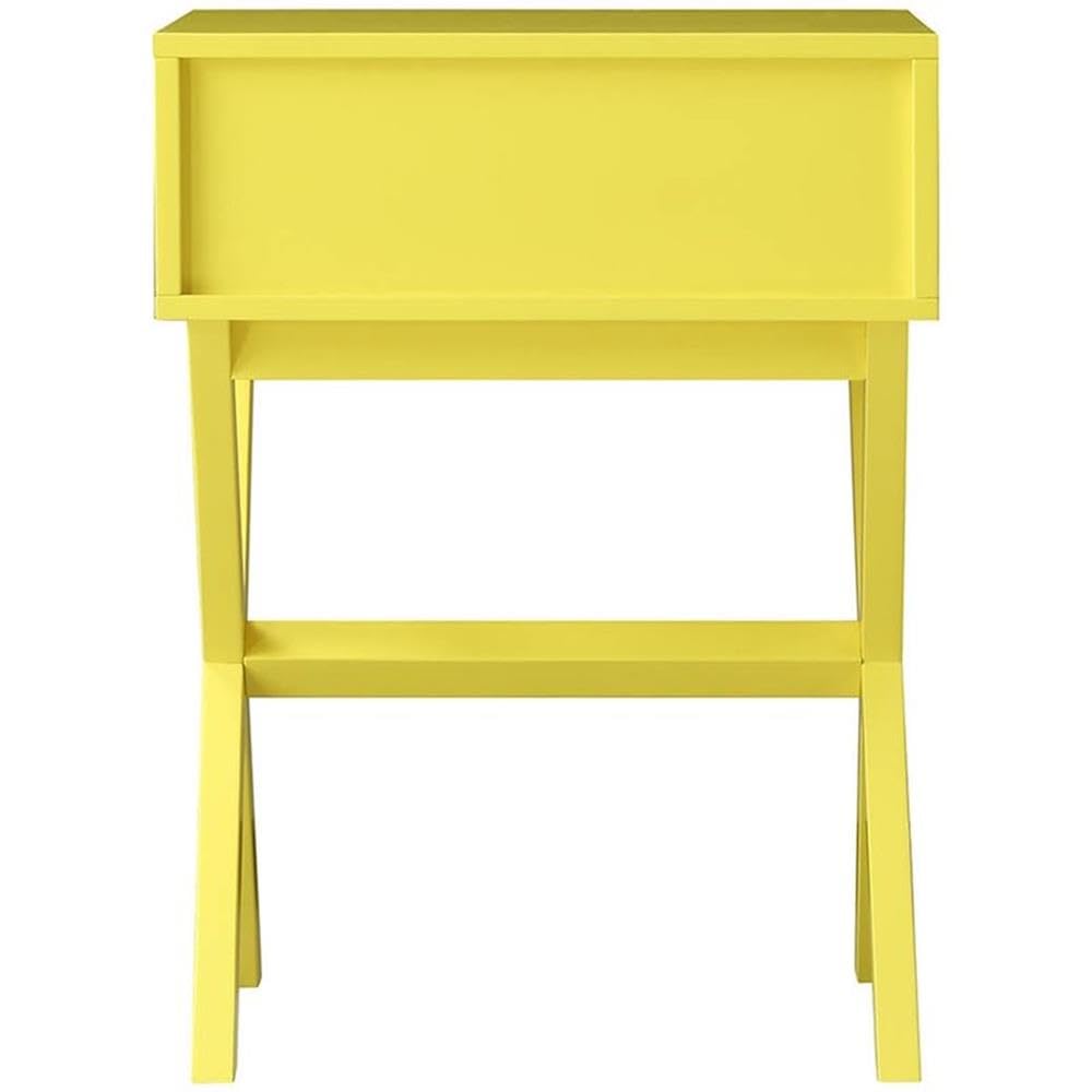 Yellow Wood 1-Drawer End Table Set of 2 - Modern Nightstand for Bedroom, Living Room & Office - Home Square Furniture Side Table with Storage