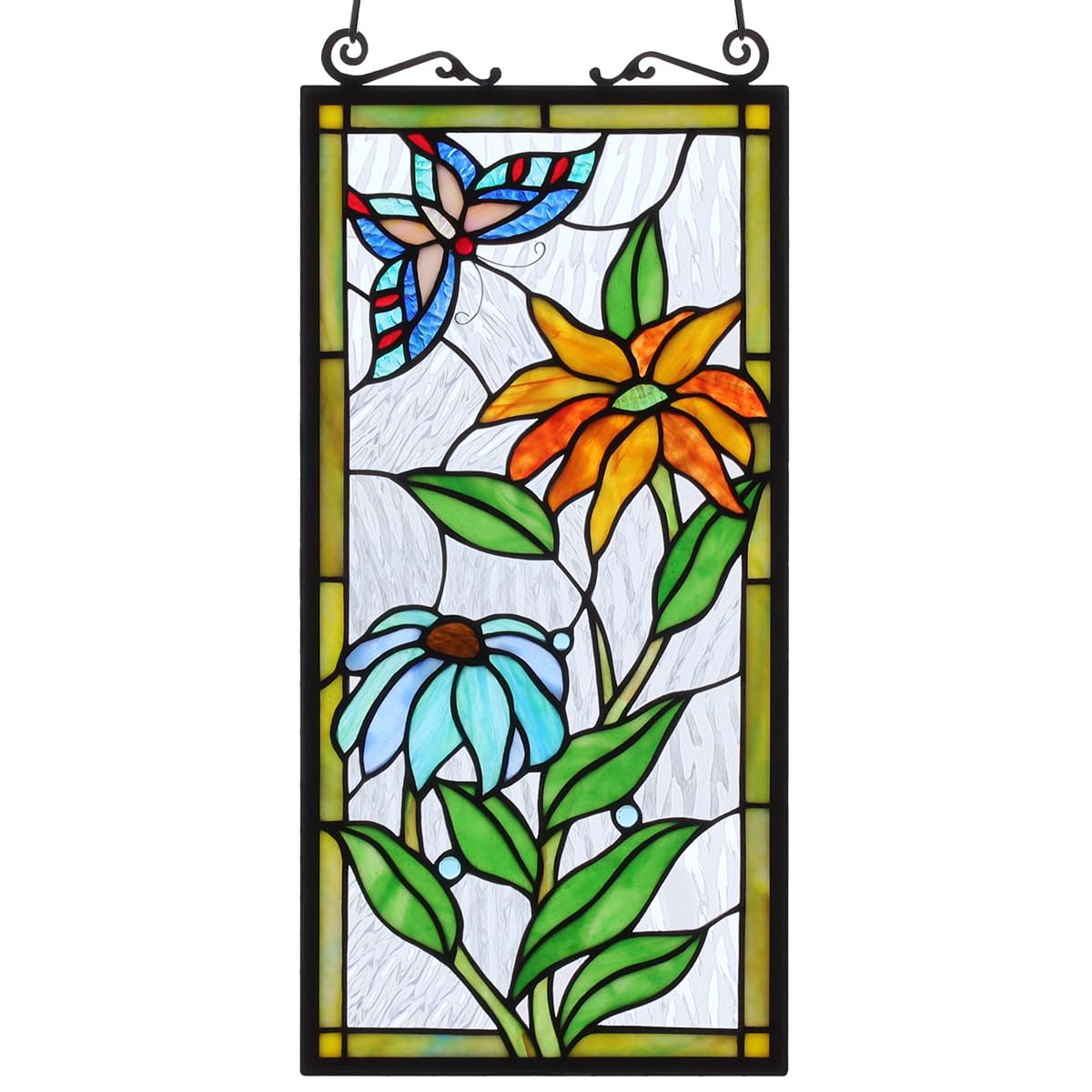 Kleeglee Stained Glass Window Hangings - Large Handmade Suncatcher Panels for Home Decor, Church & Wedding Decorations - Beautiful Rainbow Light Catchers for Windows, Doors & Indoor Spaces