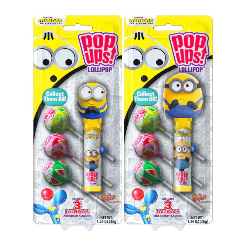 Minions Flix Candy Pop Up Blister Card - 1.26oz (6 Count) Box | Fun Movie Snacks for Kids Birthday Parties & Family Movie Nights