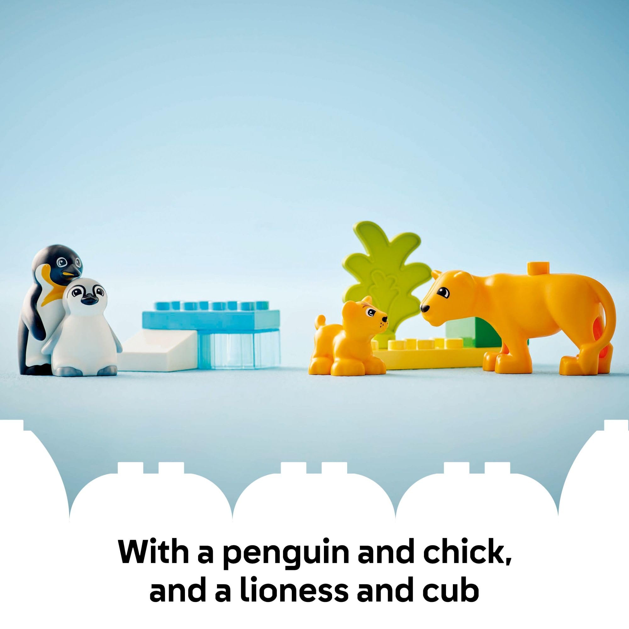 LEGO DUPLO Town Wild Animal Families Penguins & Lions Building Toy Playset - Educational Preschool Learning Toy for Toddlers, Boys & Girls Ages 2+ - Perfect Birthday Gift & Baby Shower Present - Encourage Creativity & Animal Recognition - Great for Daycare, Playtime & Early Childhood Development (10442)