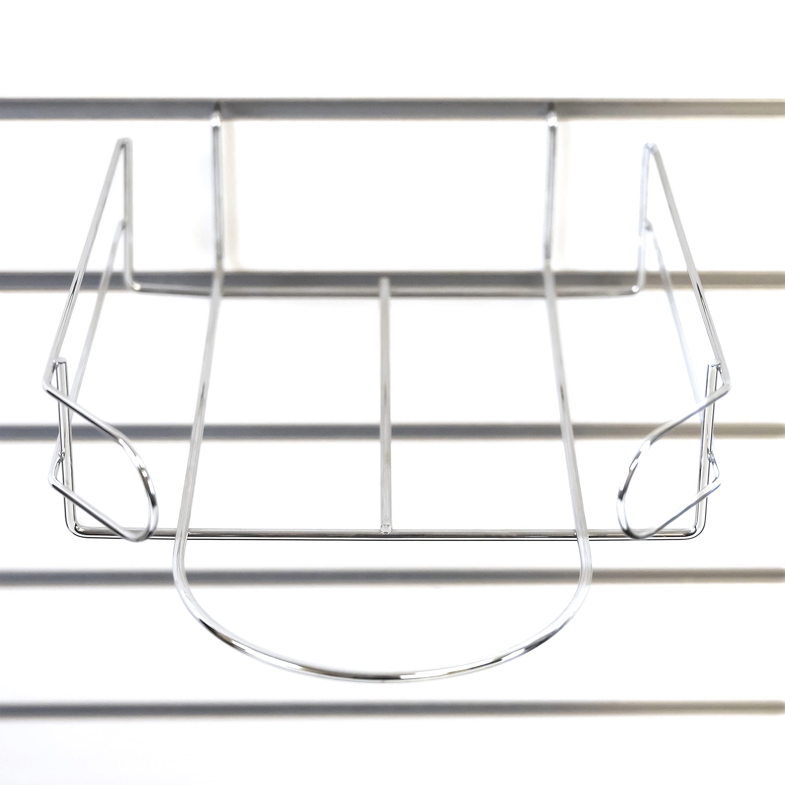 Chrome Slatwall Cap Display Rack - 4 Pack for Fitted Hats, Snapbacks & Baseball Caps - Durable Retail Hat Holder for Stores & Boutiques - Perfect for Organizing & Showcasing Hats in Shops, Malls & Trade Shows