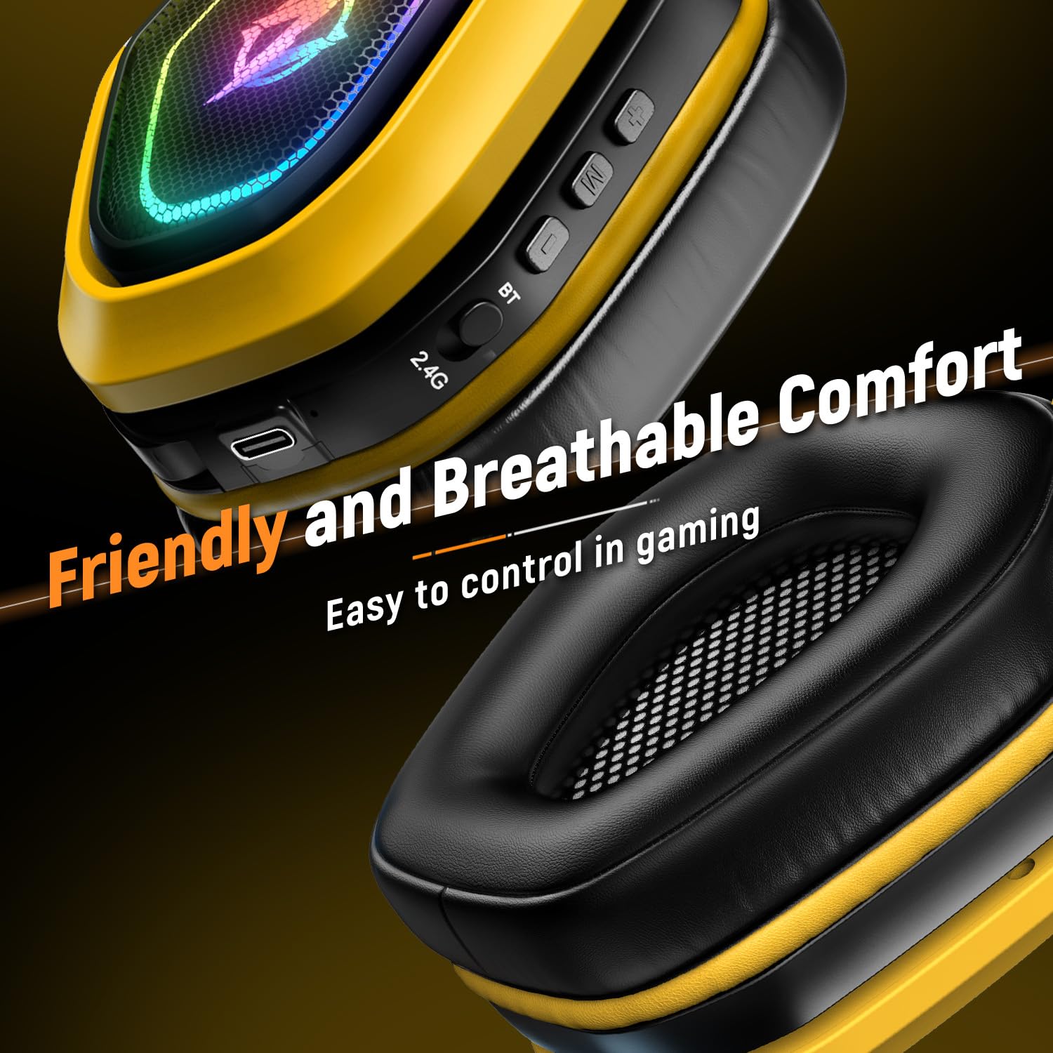 Wireless Gaming Headset for PC, PS5, PS4, Switch, Laptop & Mobile - Bluetooth Headphones with Flip Mic, 30-Hour Battery, Lossless Audio via USB-A/USB-C - Perfect for Gaming, Streaming & Remote Work