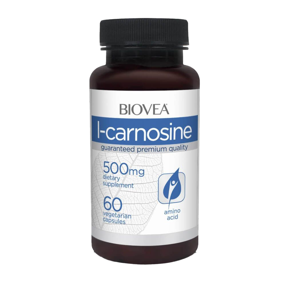Biovea L-Carnosine 500mg - 60 Vegetarian Capsules for Anti-Aging & Brain Health - Supports Cellular Repair & Cognitive Function - Perfect for Athletes & Seniors