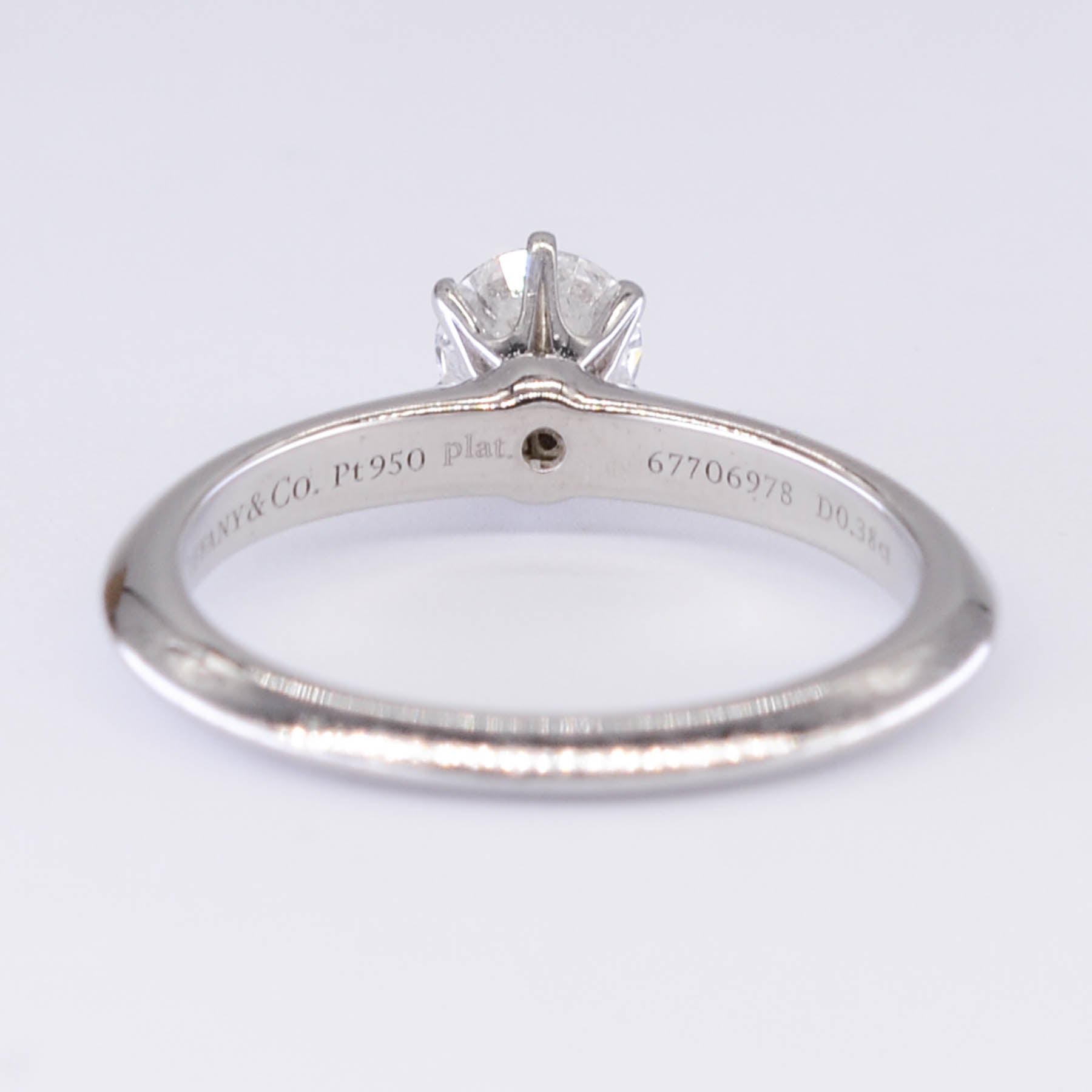 Tiffany & Co. Platinum Canadian Diamond Engagement Ring 0.38ct VS2 F Excellent Cut Size 4.75 - Perfect for Proposals, Anniversaries & Bridal Jewelry Gifts