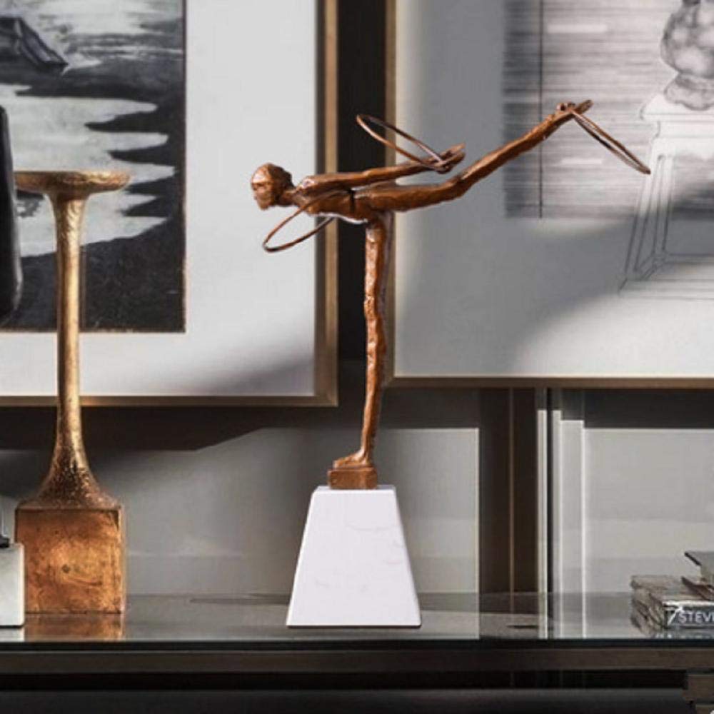 Elegant Ballet Girl Iron Sculpture - Metal Gymnastics Art Figurine for Home Decor | Perfect for Living Room, Office & Dance Studio Decorations