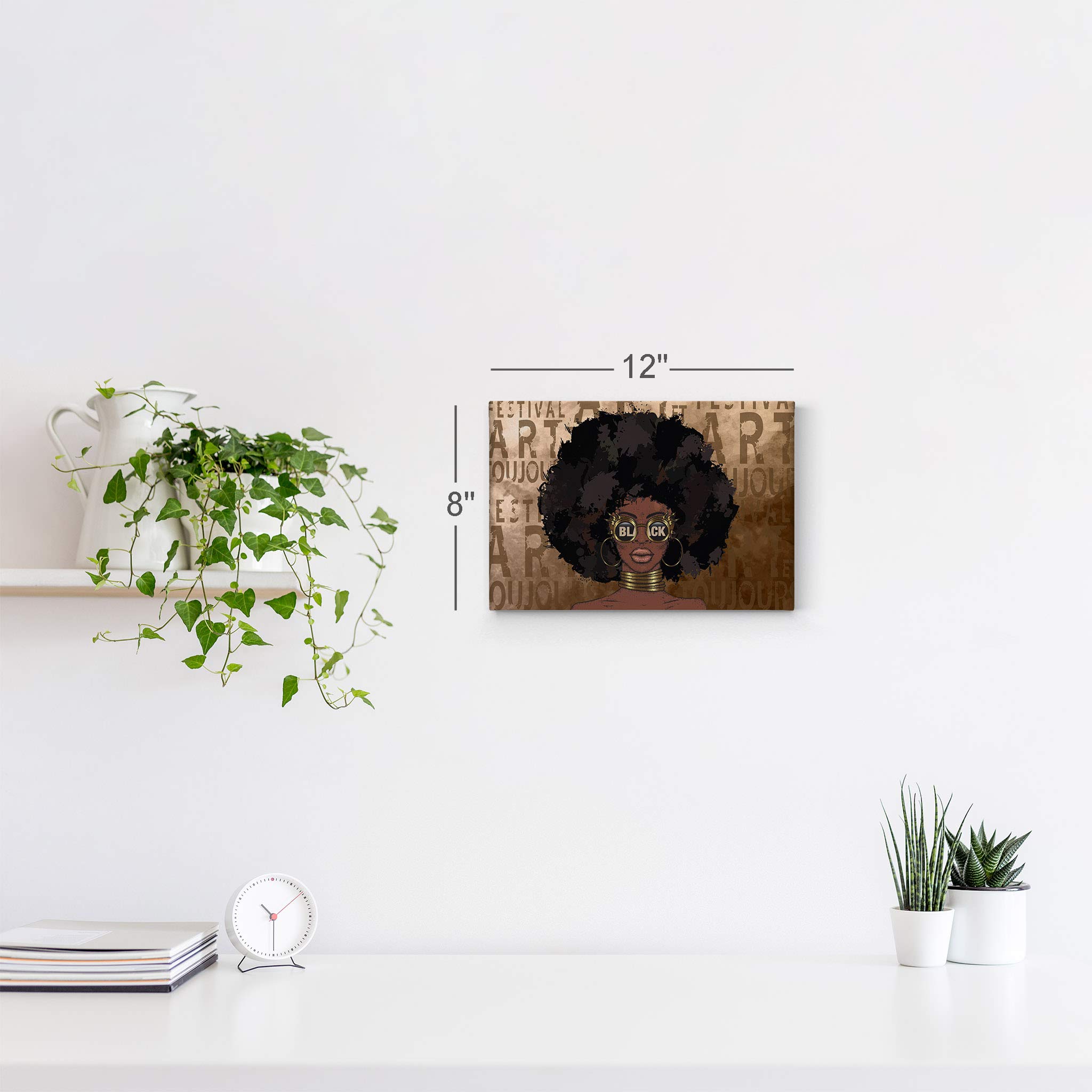 African American Wall Art Canvas Prints - Black Art Decor, Pop Art & African Pictures for Home & Office - 15x22 Inches - Perfect for Living Room, Bedroom & Office Decor