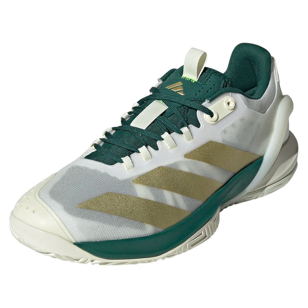 Adizero Cybersonic 2 Men's Tennis Shoes - White & Gold Metallic - Lightweight Performance Court Shoes for Competitive Play & Training