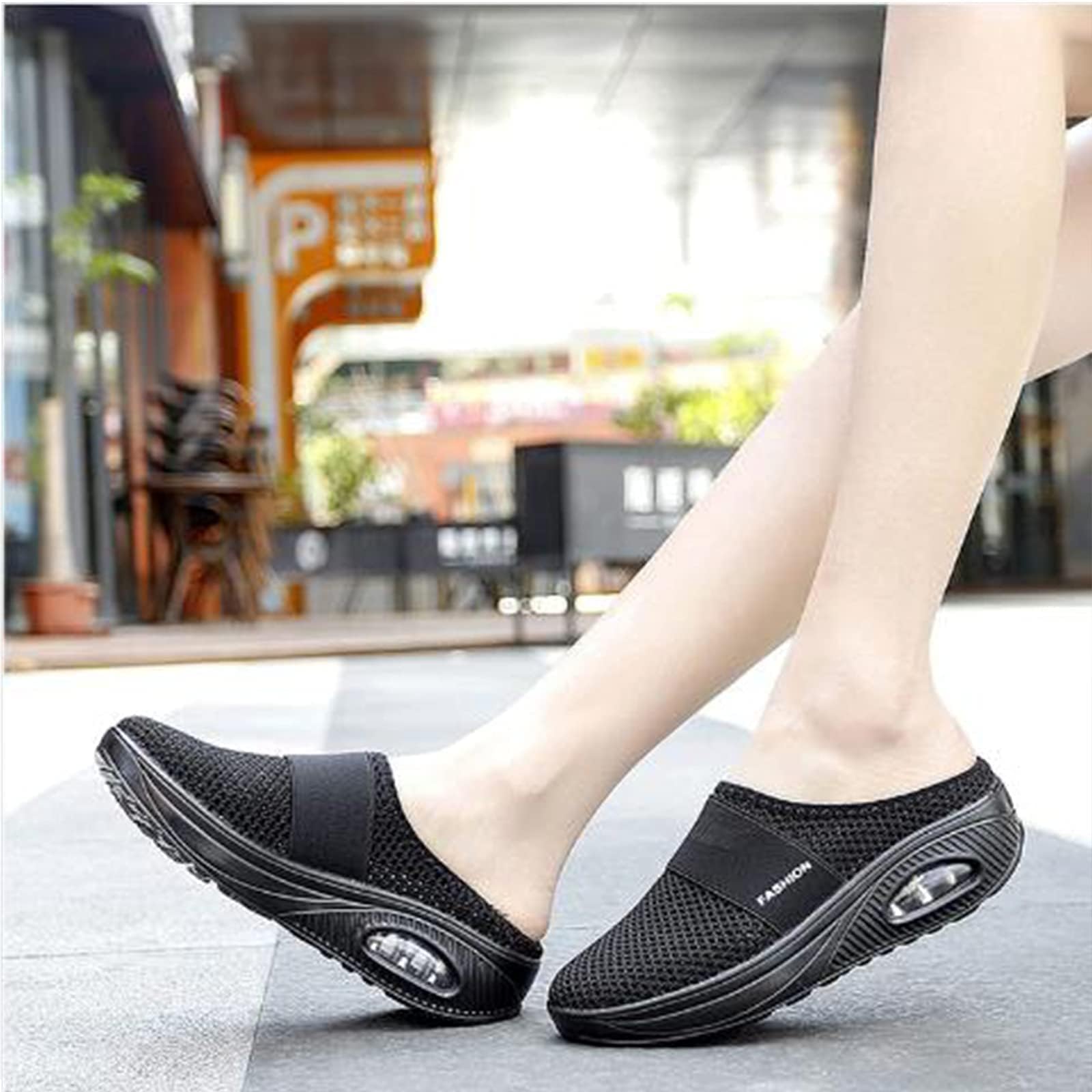 Breathable Mesh Walking Mules Sneakers for Women & Men - Lightweight Open Back Shoes with Non-Slip Sole & Arch Support | Slip On Loafers & Slides for Casual Wear, Walking, Travel & Home Comfort
