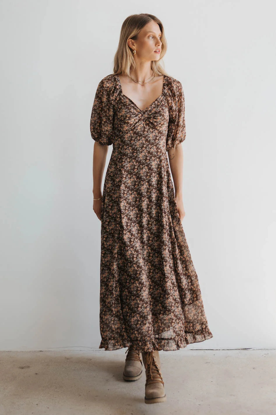 Jordana Floral Maxi Dress for Women - Summer Boho Long Flowy Dress with Pockets - Perfect for Beach Vacations, Weddings & Casual Outings