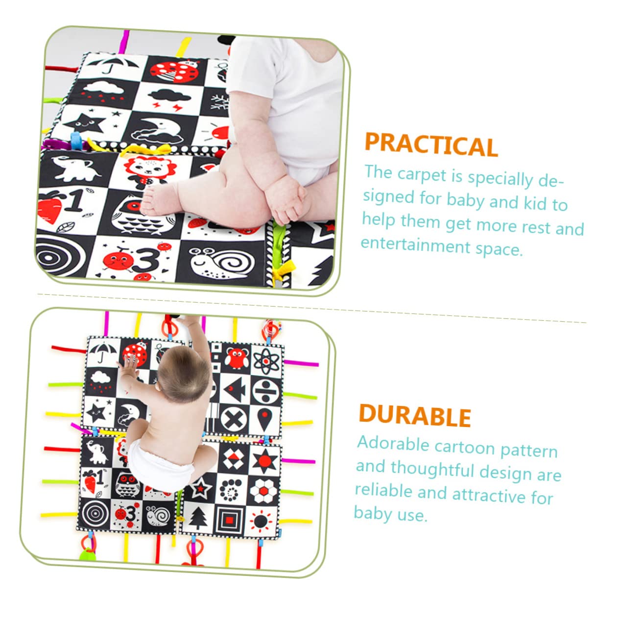 FAVOMOTO 4-Piece Non-Toxic Baby Play Mat for Toddlers - Soft, Waterproof Floor Mat for Crawling, Playtime & Nursery - Perfect for Home, Daycare & Travel