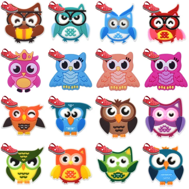 1pc Owl Shoe Charms for Crocs - Decorative Pins for Women, Men & Kids - Cute Accessories for Jeans, Sandals & Shoes - Perfect Gift for Boys & Girls - Great for Casual Wear, Parties & Everyday Fashion