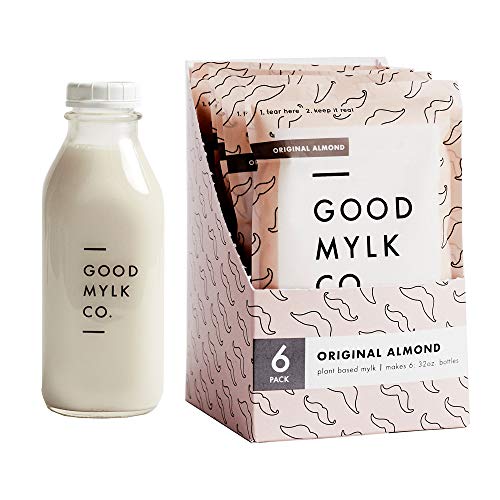 Organic Almond Milk Concentrate Powder - 6 Pack Bundle for Homemade Fresh Almond Milk (Makes 6x32oz Bottles) - Vegan, Dairy-Free, Gluten-Free - Perfect for Smoothies, Baking & Coffee Creamer