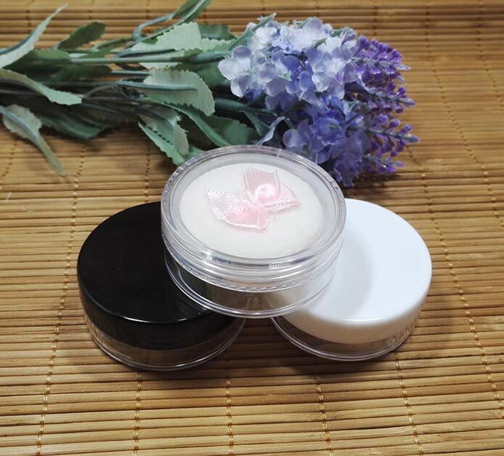 Refillable 5G Transparent Empty Loose Powder Box with Sifter & Puff - DIY Makeup Container for Foundation, Blusher, Finishing Powder & Glitter Storage - Perfect for Travel & Professional Makeup Kits