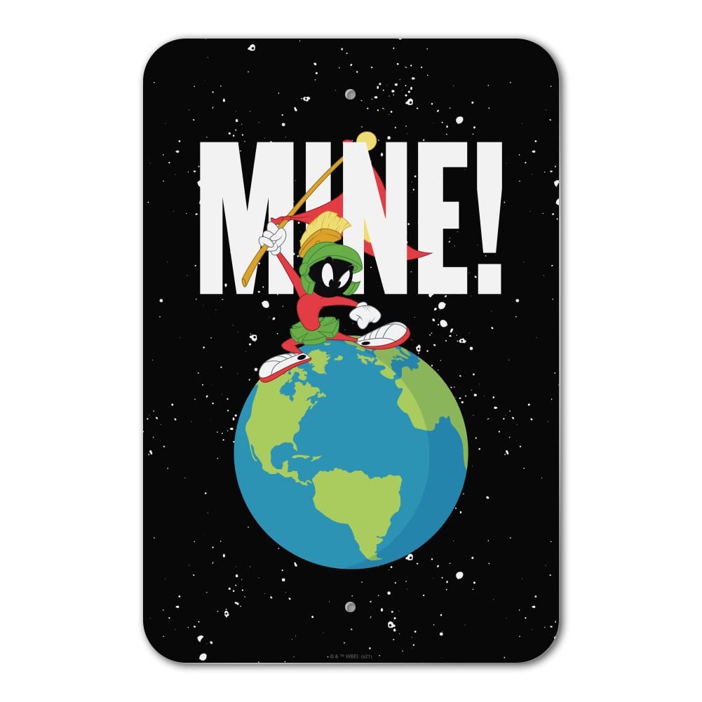 Looney Tunes Marvin The Martian Mine Home Office Sign - Vintage Cartoon Wall Decor for Business, Gaming Room & Man Cave - Unique Gift for Fans & Collectors