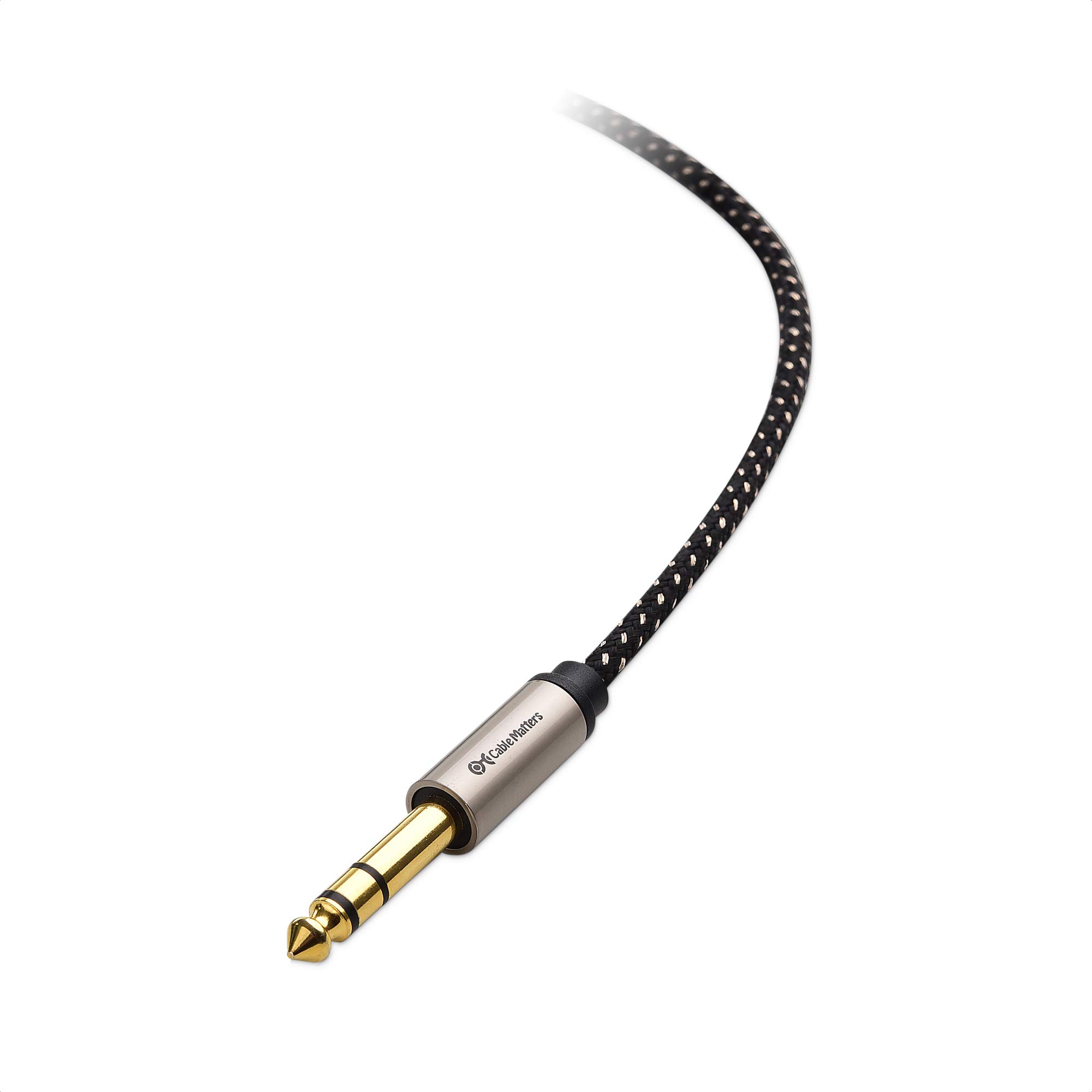 Premium Braided 3.5mm to 1/4 Inch Audio Cable 6ft - Gold Plated Stereo Aux Cable for Headphones, Speakers & Studio Equipment - Durable Nylon Shielded Cord for Home, Office & Professional Audio Setup