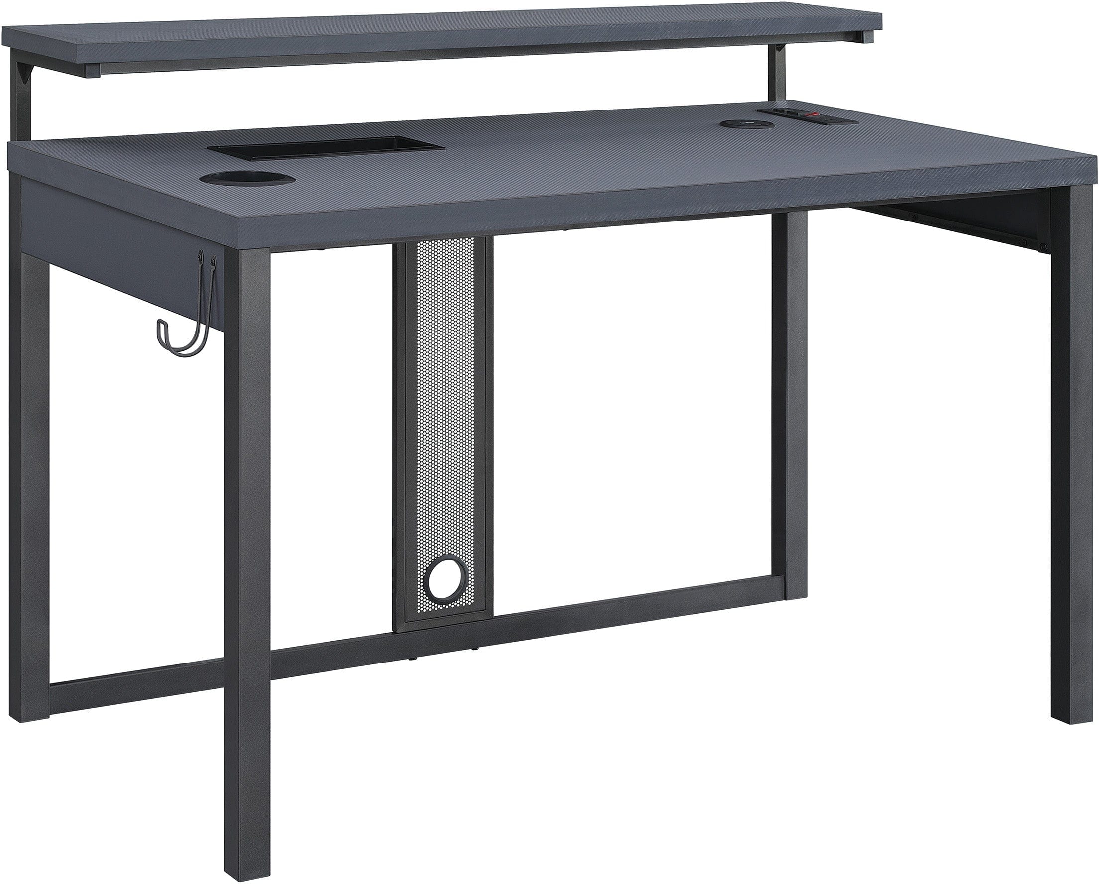 Office Star Loadout 48 Inch Gaming Desk with Monitor Stand - Ergonomic Computer Desk for Home Office & Gaming Setup [LDT4826GD] - Perfect for PC Gaming, Streaming & Work from Home