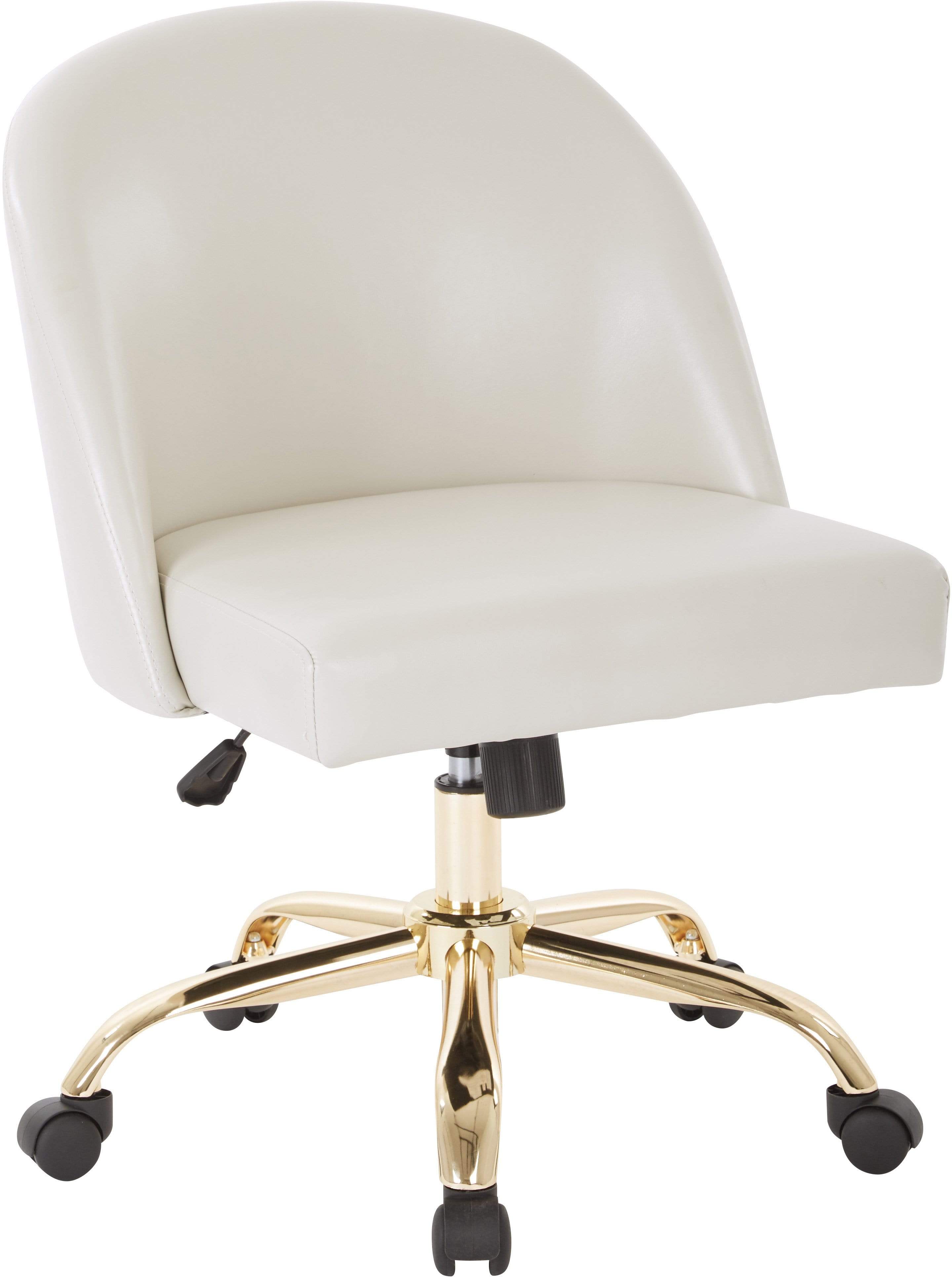 Office Star Ave Six Layton Mid Back Office Chair - Velvet Upholstered Ergonomic Desk Chair with Adjustable Height & Swivel [FL3224G] - Perfect for Home Office, Study, or Workspace