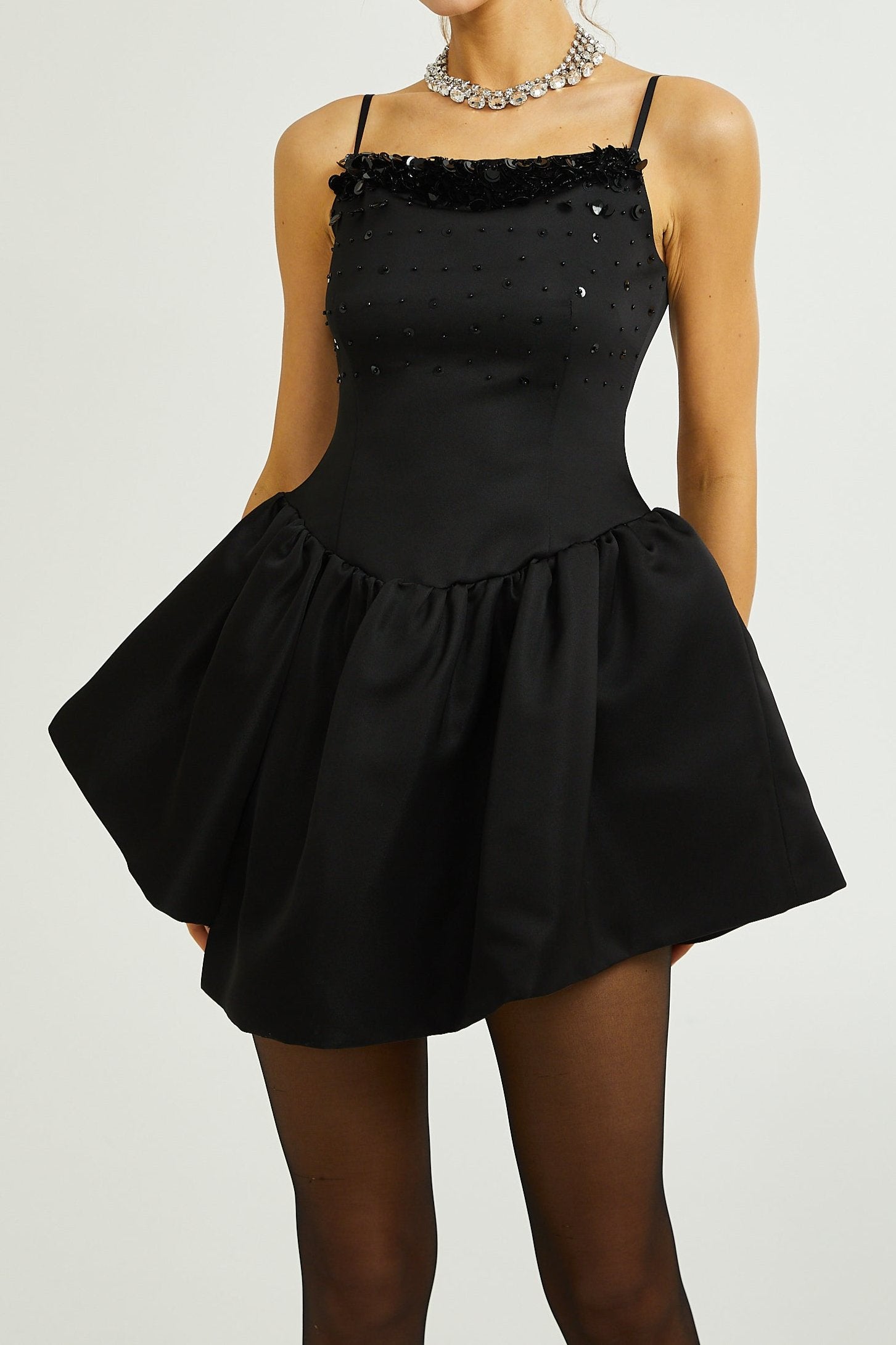 CHARLENE Embellished Asymmetric Dress for Women - Elegant Evening Gown for Parties, Weddings & Special Occasions