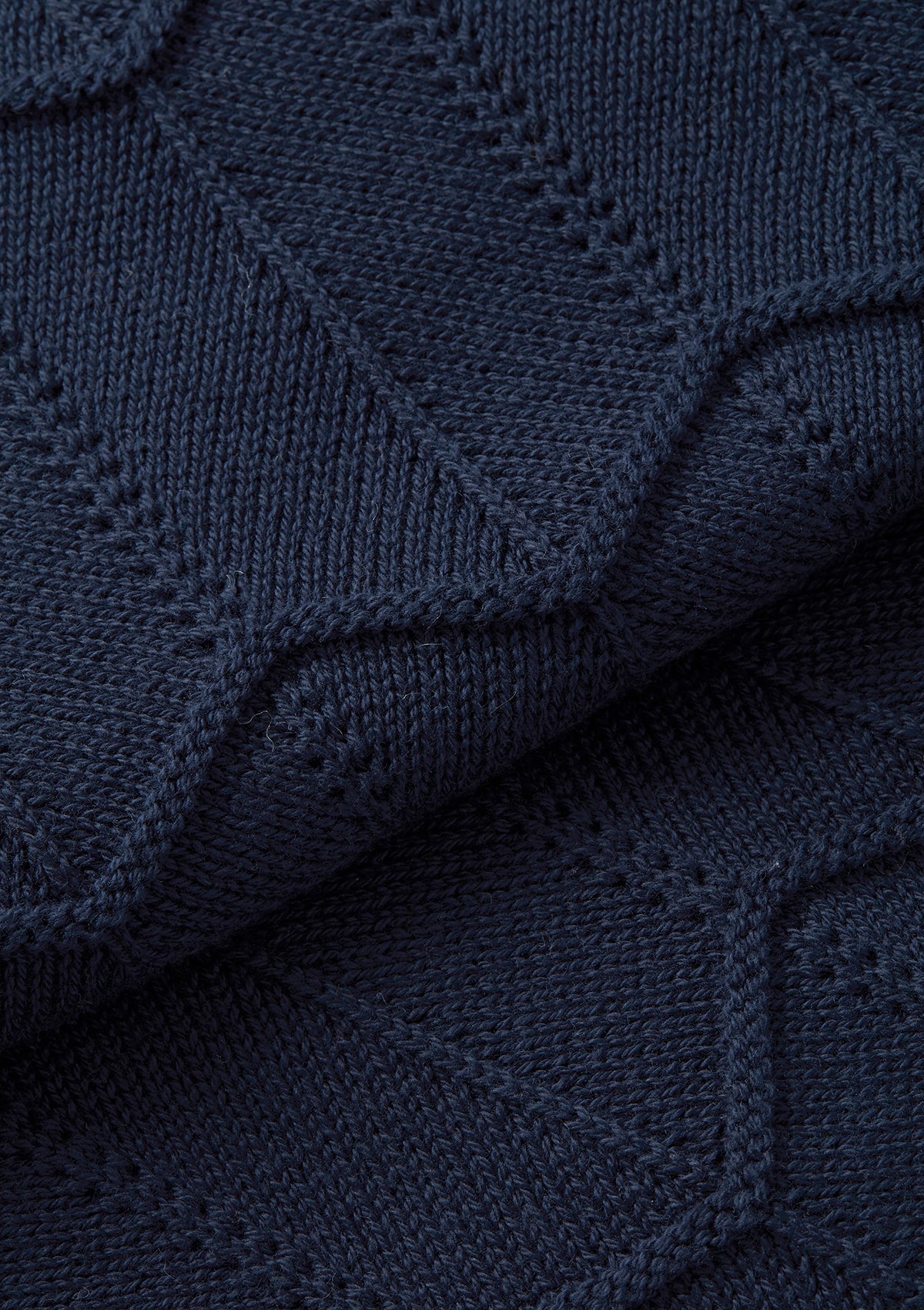 Navy Chevron Knit Polo Shirt for Men - Stylish Casual & Business Wear - Perfect for Office, Golf, and Weekend Outings
